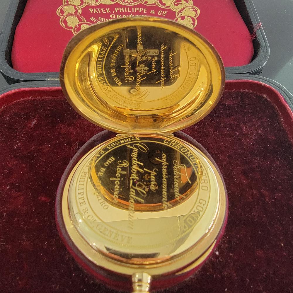 Patek Philippe Chronometro Gondolo 18k Gold Pocket Watch wbox c1910s RA184 1
