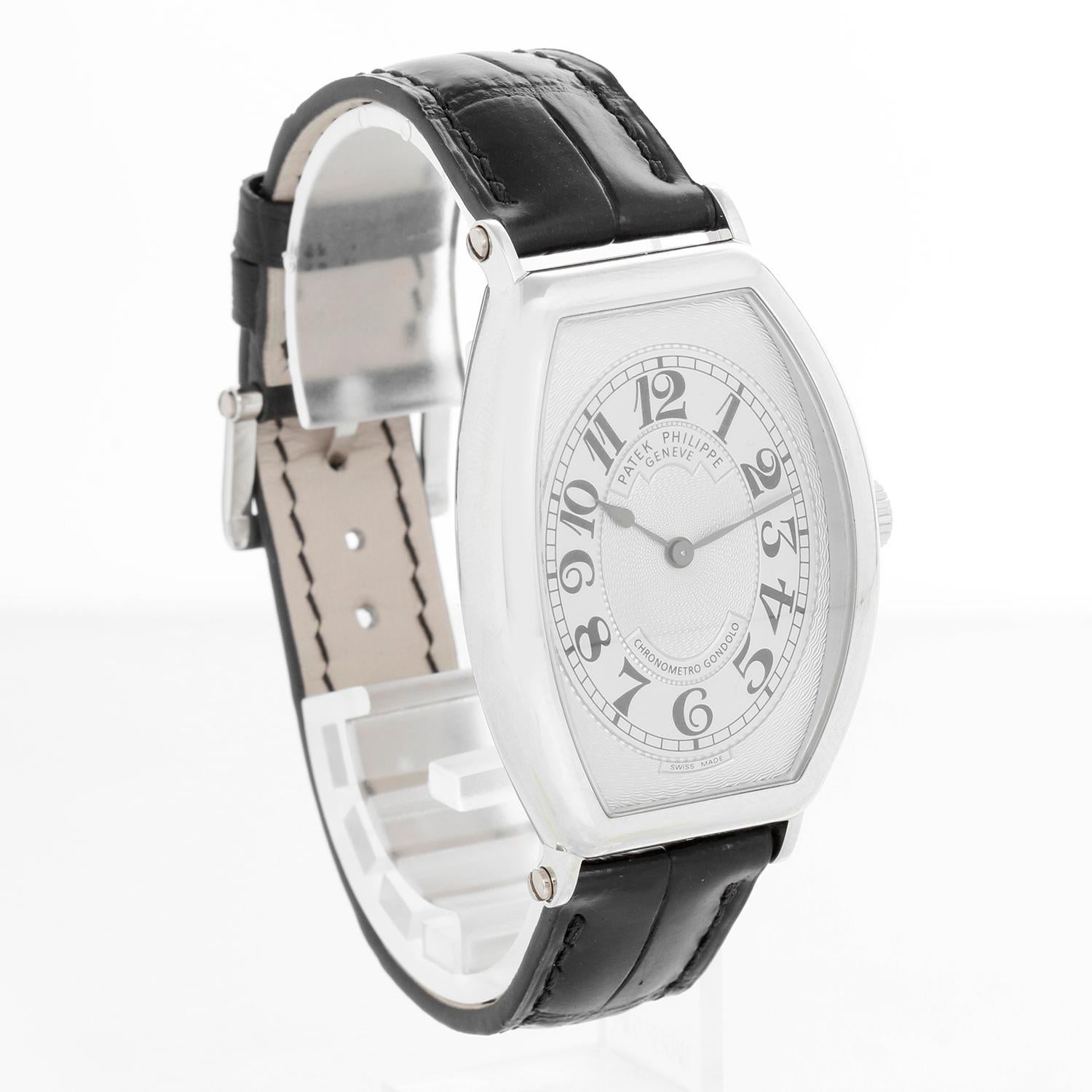 Patek Philippe Chronometro Gondolo Platinum Men's Watch  5098 P (or 5098P) In Excellent Condition In Dallas, TX