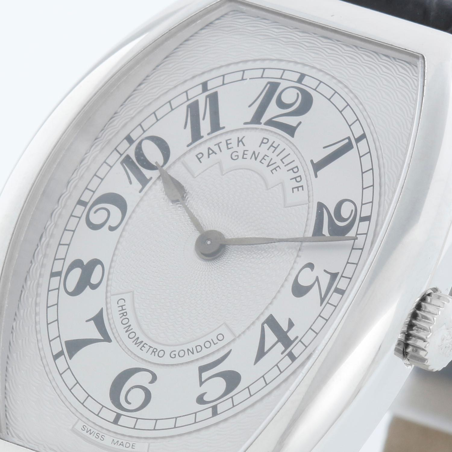 Patek Philippe Chronometro Gondolo Platinum Men's Watch  5098 P (or 5098P) In Excellent Condition In Dallas, TX