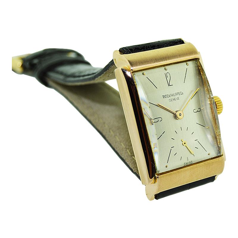 Patek Philippe & Cie. 18 Karat Rose Gold Art Deco Wristwatch from 1944 2