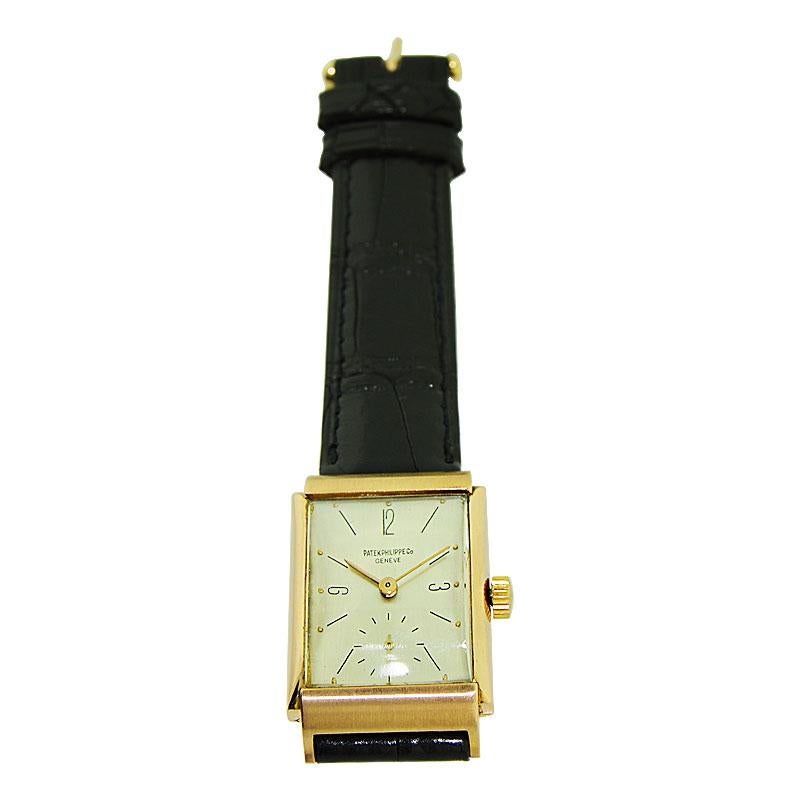 Patek Philippe & Cie. 18 Karat Rose Gold Art Deco Wristwatch from 1944