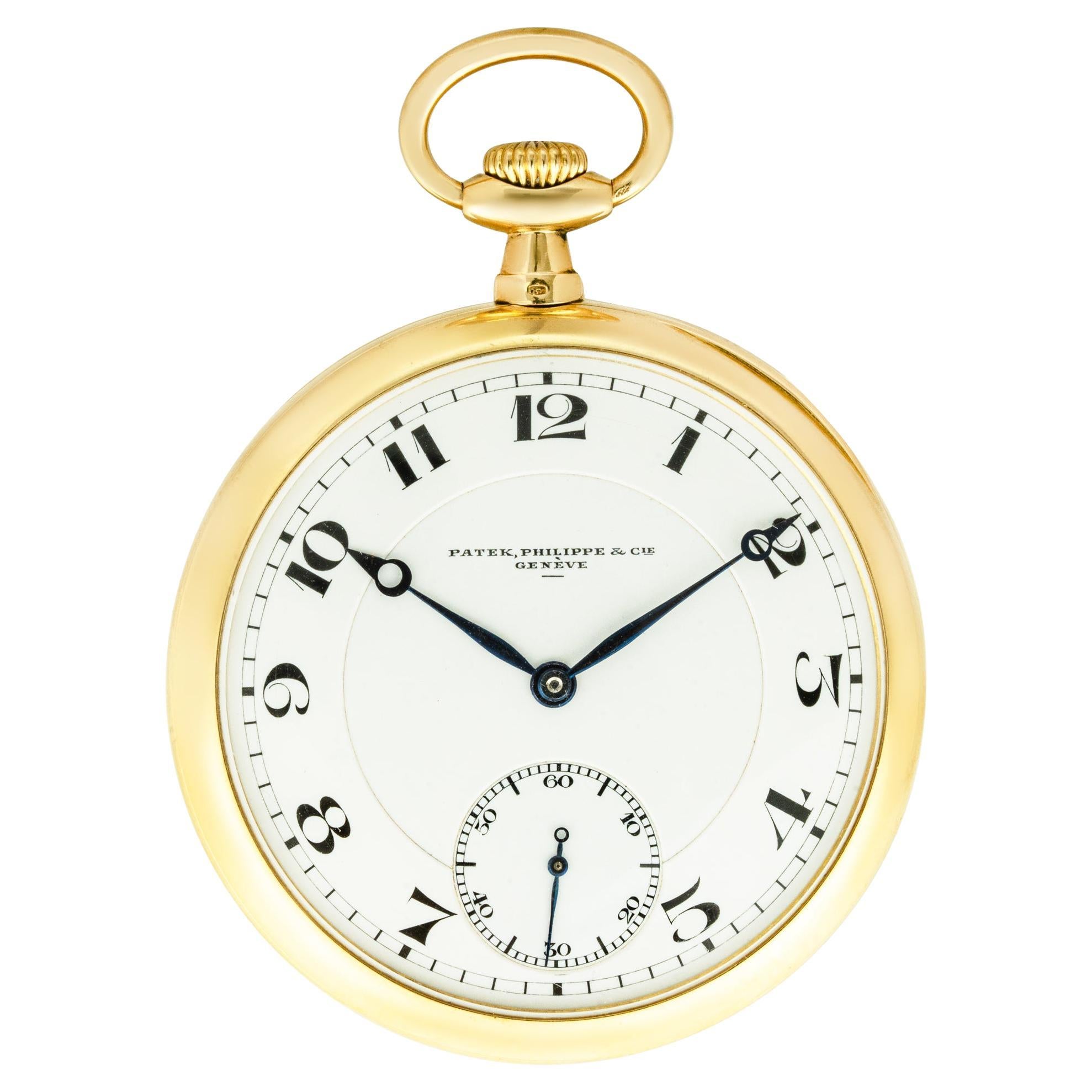 Patek Philippe & Cie. Reloj de bolsillo de esfera abierta de oro C1914