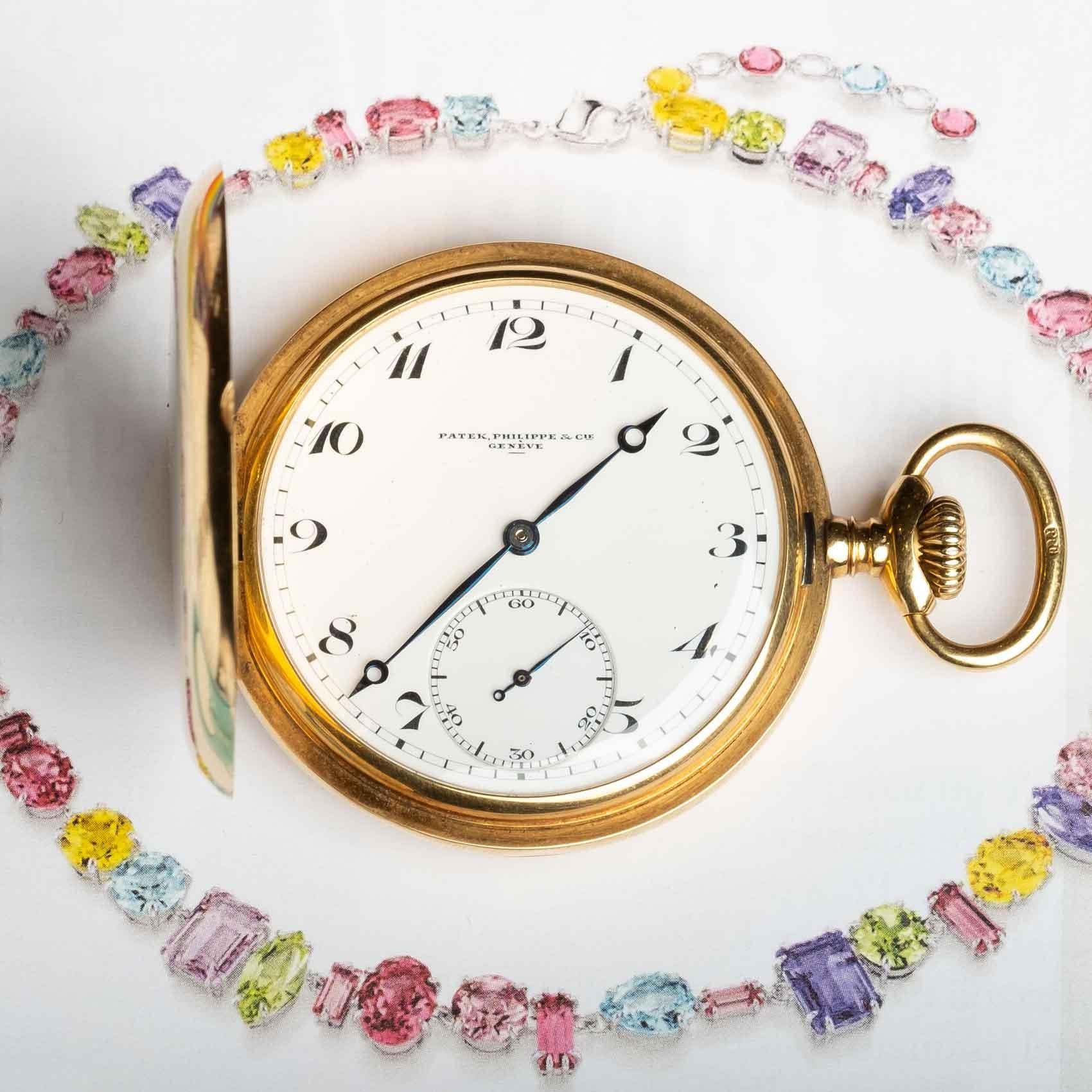 Patek Philippe & Cie Genève Pocket Watch in 18ct Gold – Double Case, Early 20th im Angebot 1