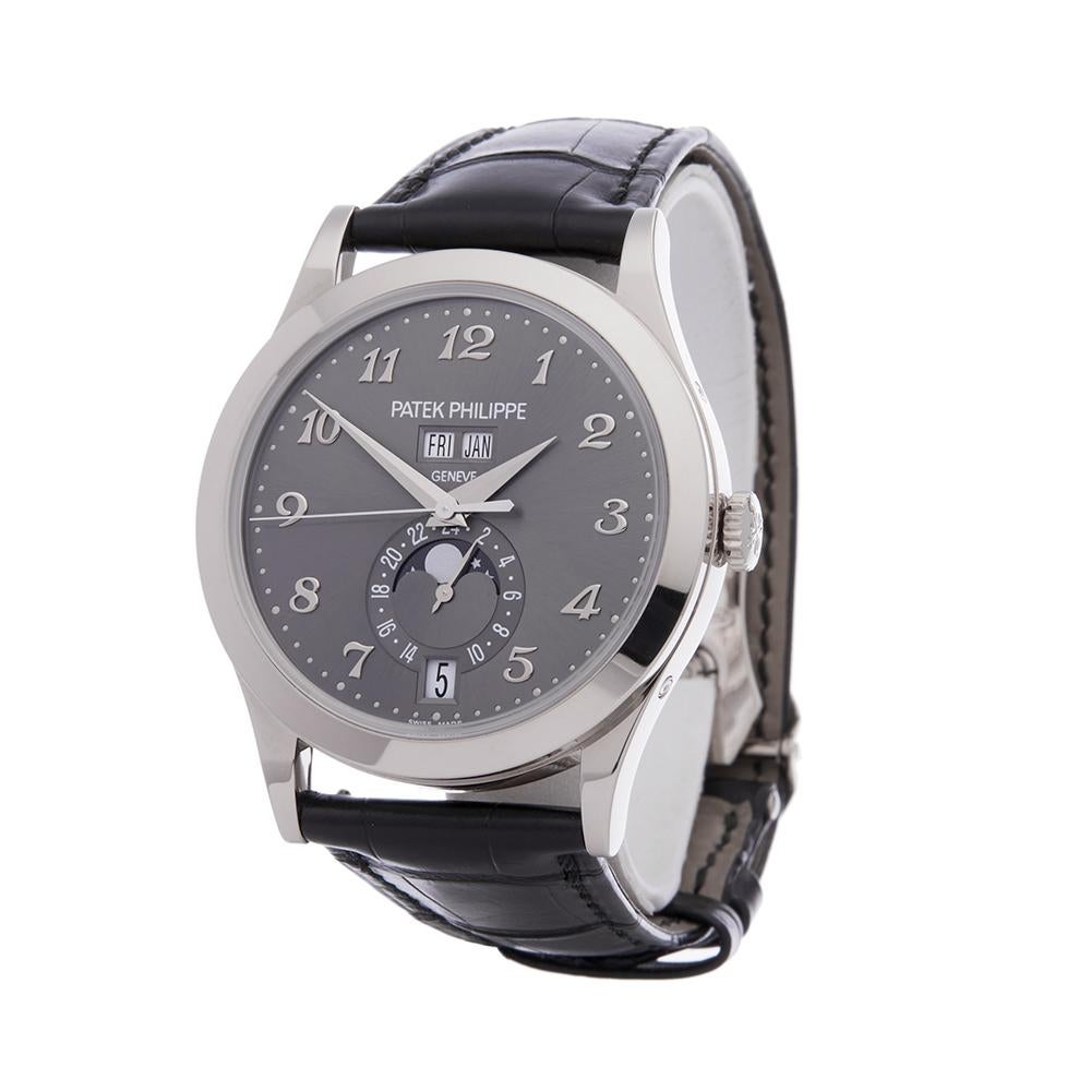 Reference: COM1962
Manufacturer: Patek Philippe
Model: Classic
Model Reference: 5396G-014
Age: 22nd March 2017
Gender: Men's
Box and Papers: Presentation Box
Dial: Grey Arabic
Glass: Sapphire Crystal
Movement: Automatic
Water Resistance: To