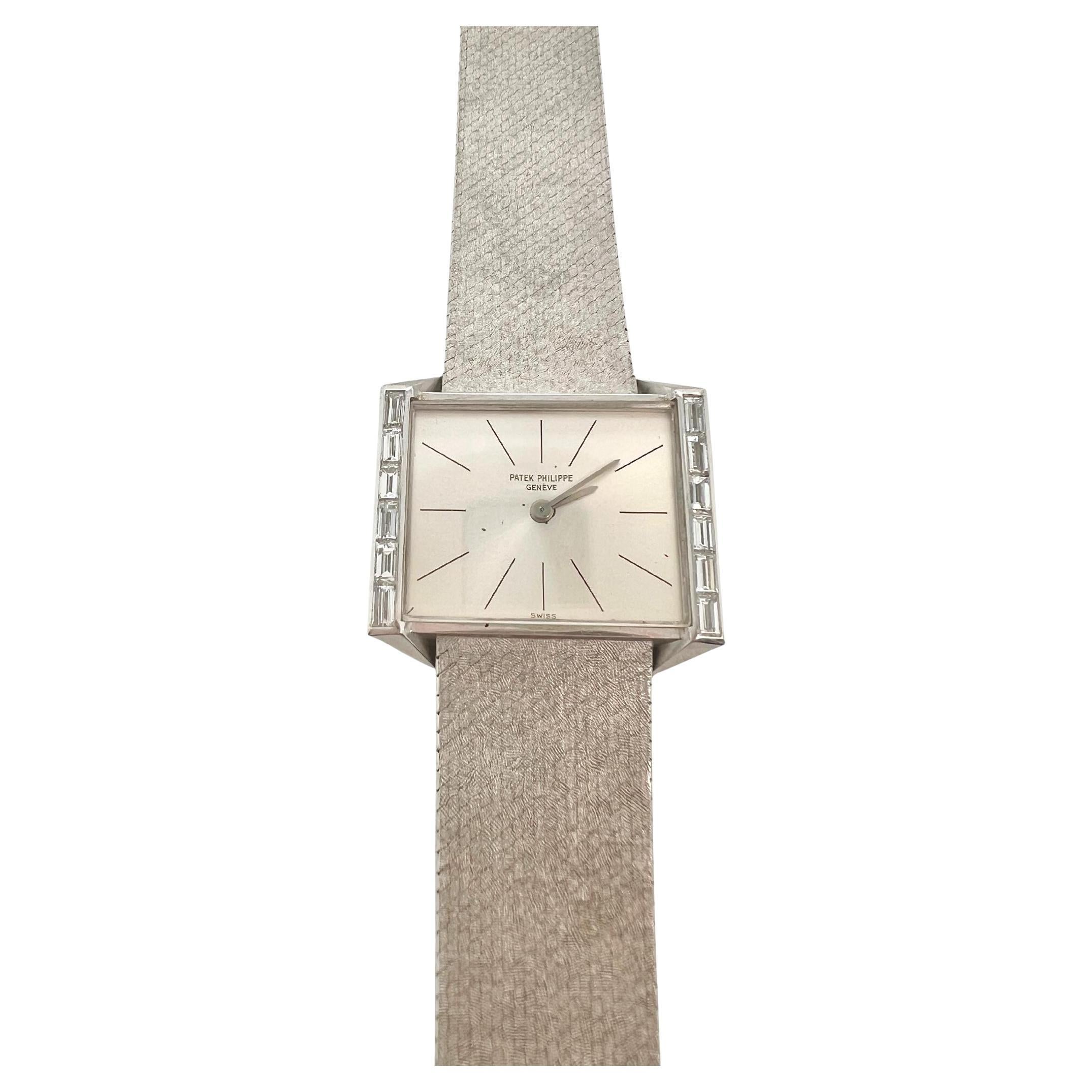 Patek Philippe Classique Weißgold- und Diamantuhr im Angebot