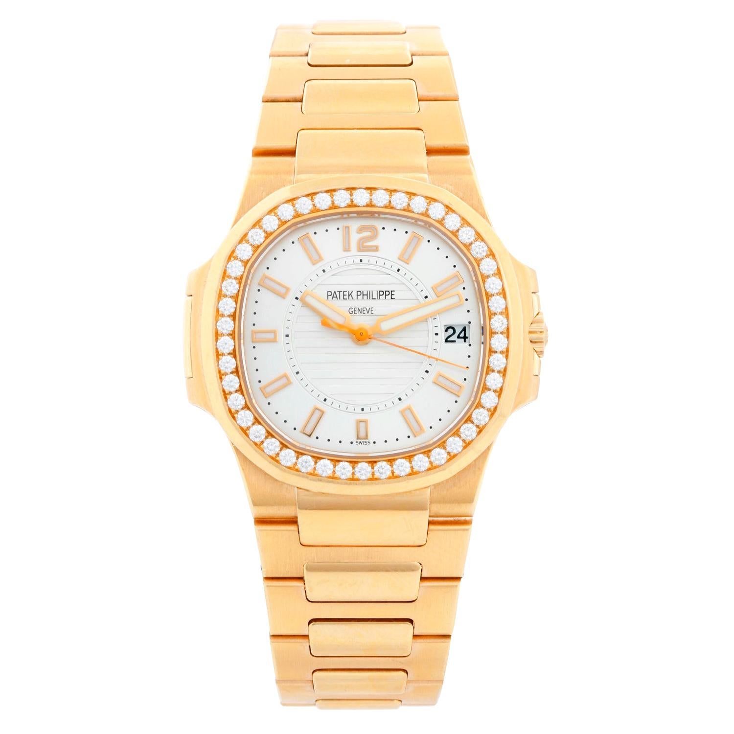 Patek Philippe and Co. 18 Karat Rose Gold Nautilus Diamond Watch 7010R ...