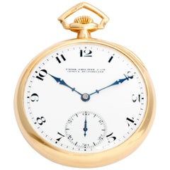 Vintage Patek Philippe & Co. 18 Karat Yellow Gold Open Face Pocket Watch