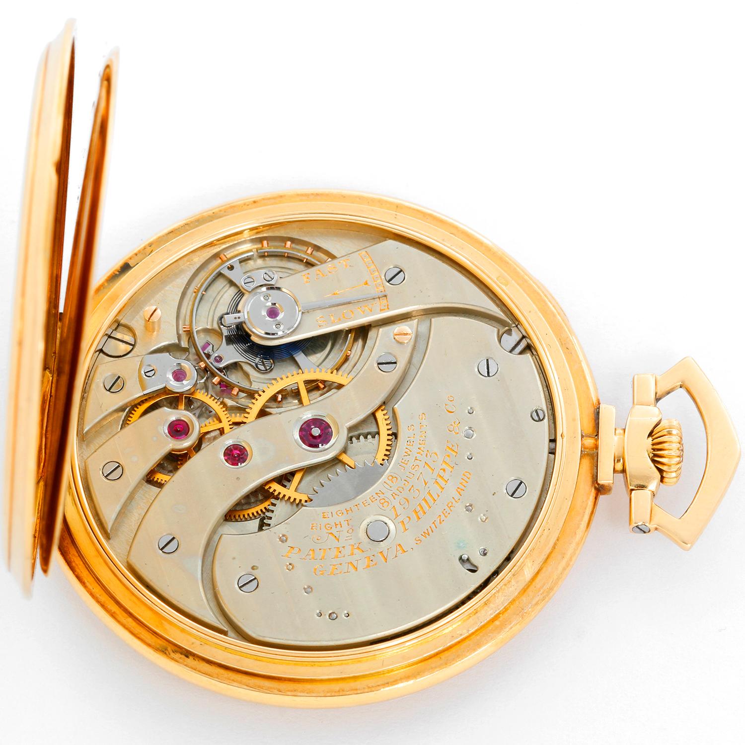 Patek Philippe & Co. 18 Karat Gold Art Deco Open Face Pocket Watch In Excellent Condition In Dallas, TX