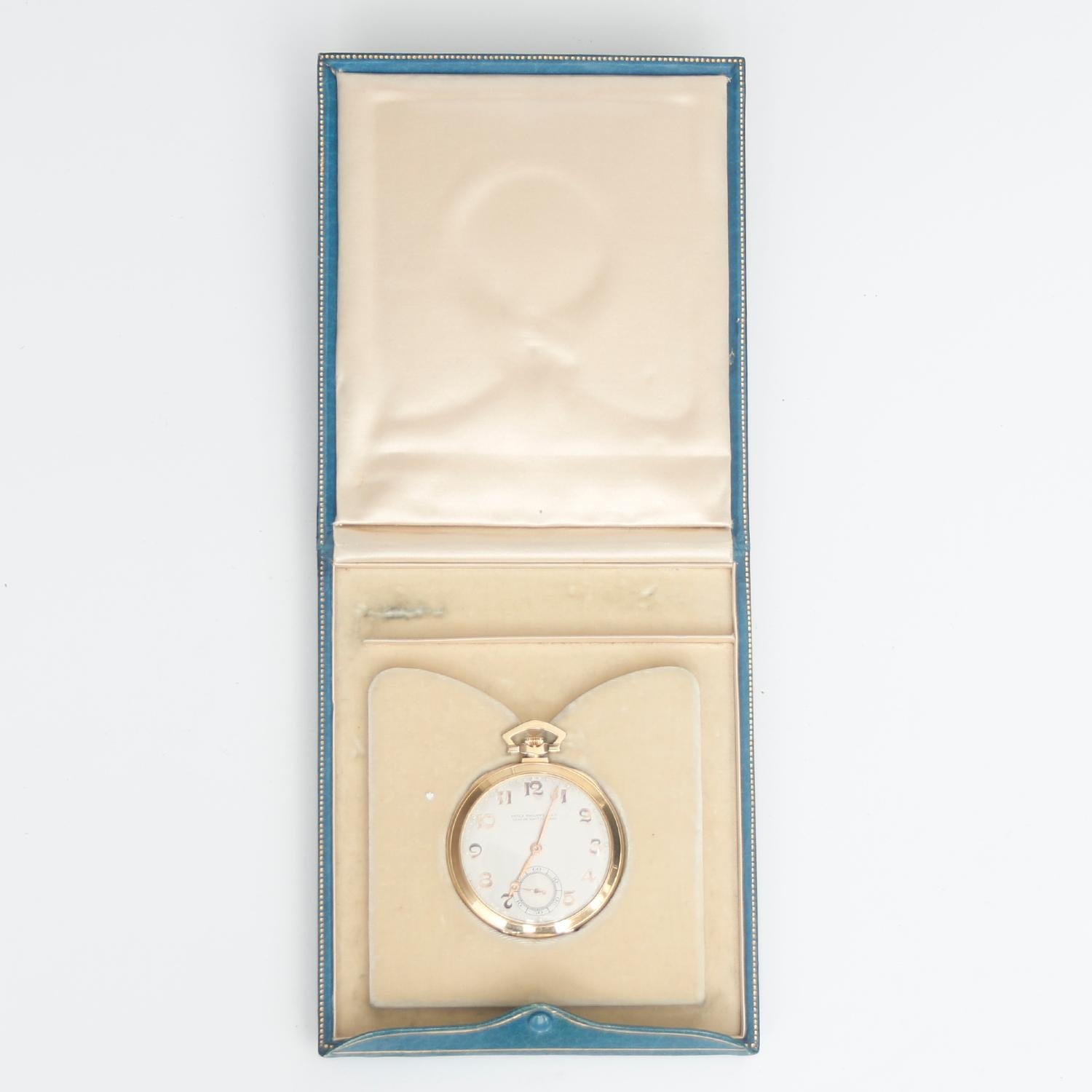 Patek Philippe & Co. 18 Karat Gold Art Deco Open Face Pocket Watch 3