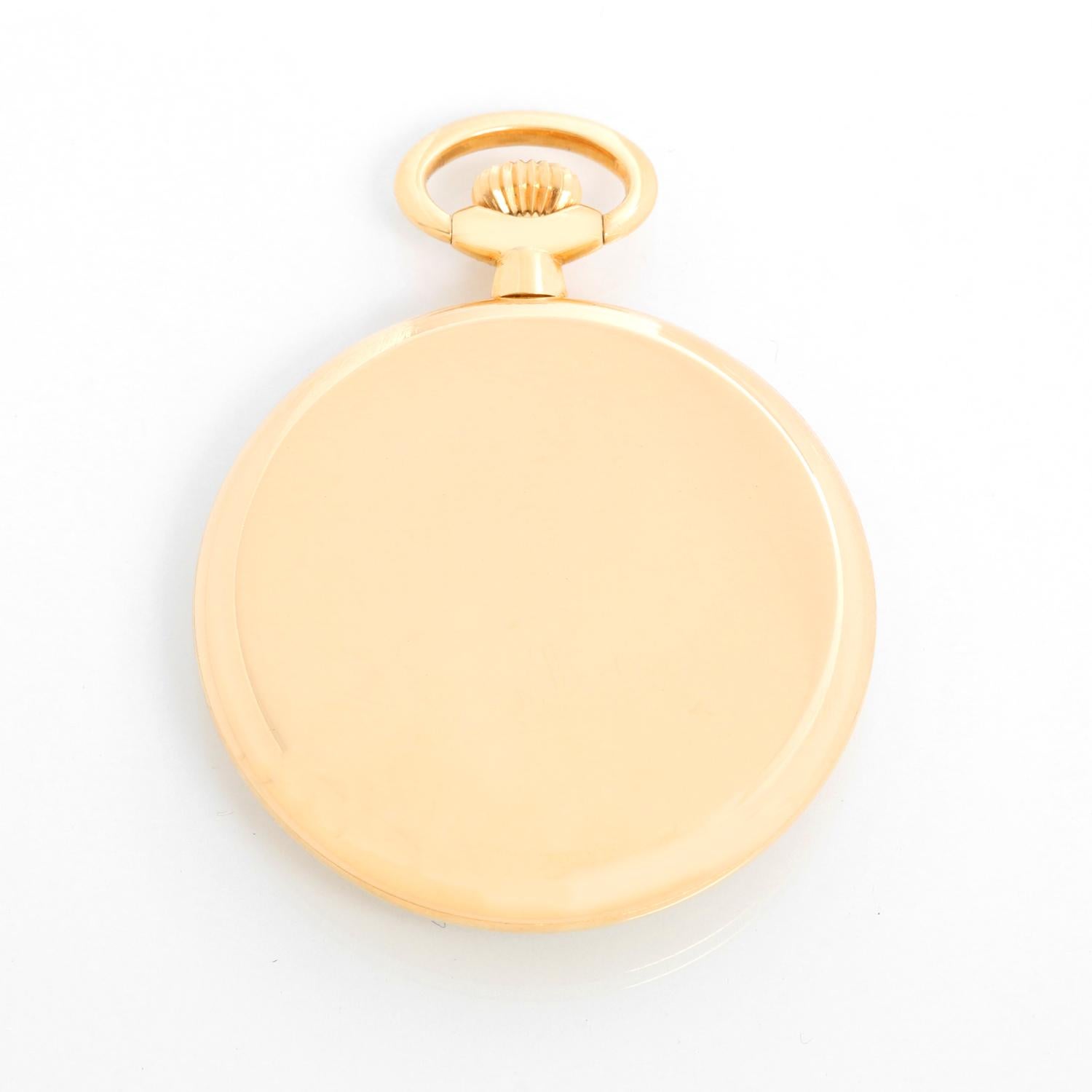 Patek Philippe & Co. 18K Gold Open Face Pendant Pocket Watch Ref. 917 - Manual movement. 18K Yellow Gold Case, monogrammed. Signed Patek Philippe & Co. ( 34mm ). Black Roman numerals. Pre-owned with custom box .