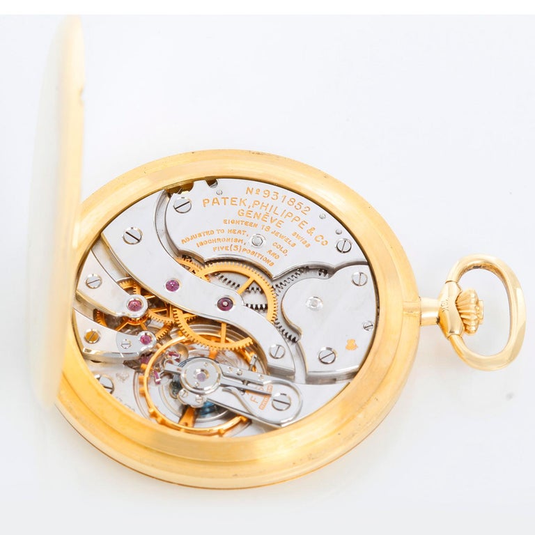 Patek Philippe & Co. 18K Yellow Gold Hunter Case Pocket Watch Ref 865 In Excellent Condition For Sale In Dallas, TX