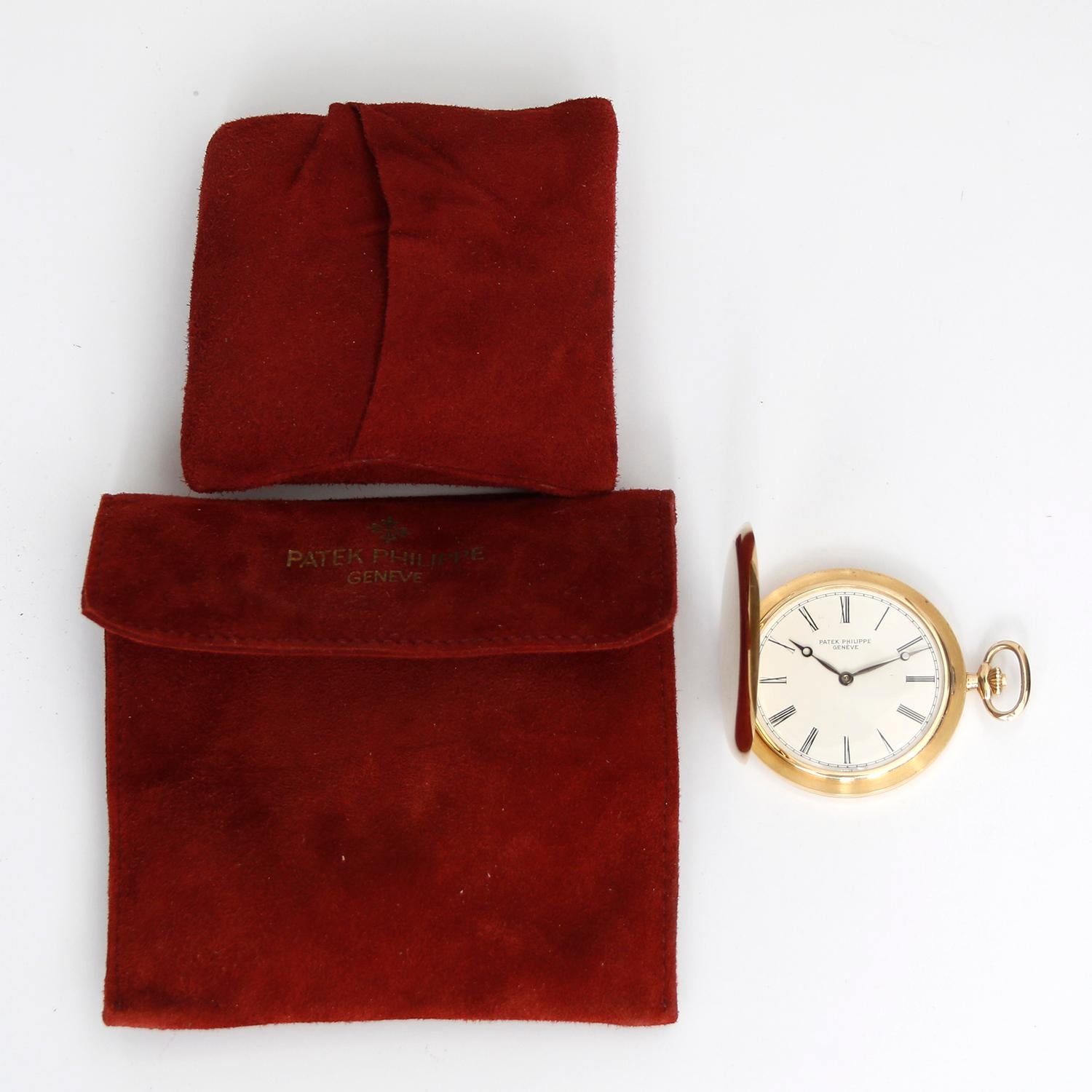 Patek Philippe & Co.: 18 Karat Gelbgold Taschenuhr mit Jägergehäuse Ref 865 1