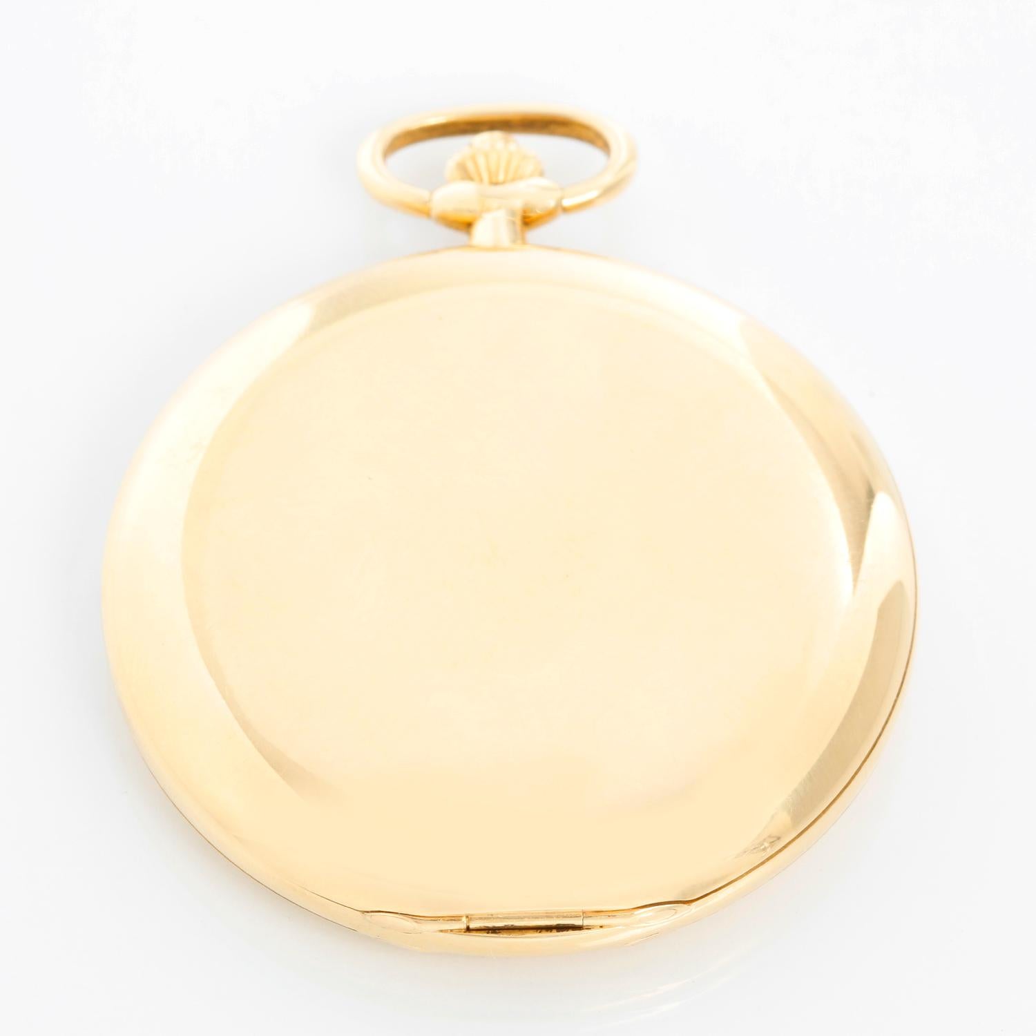 Patek Philippe & Co.: 18 Karat Gelbgold Taschenuhr mit Jägergehäuse Ref 865 2