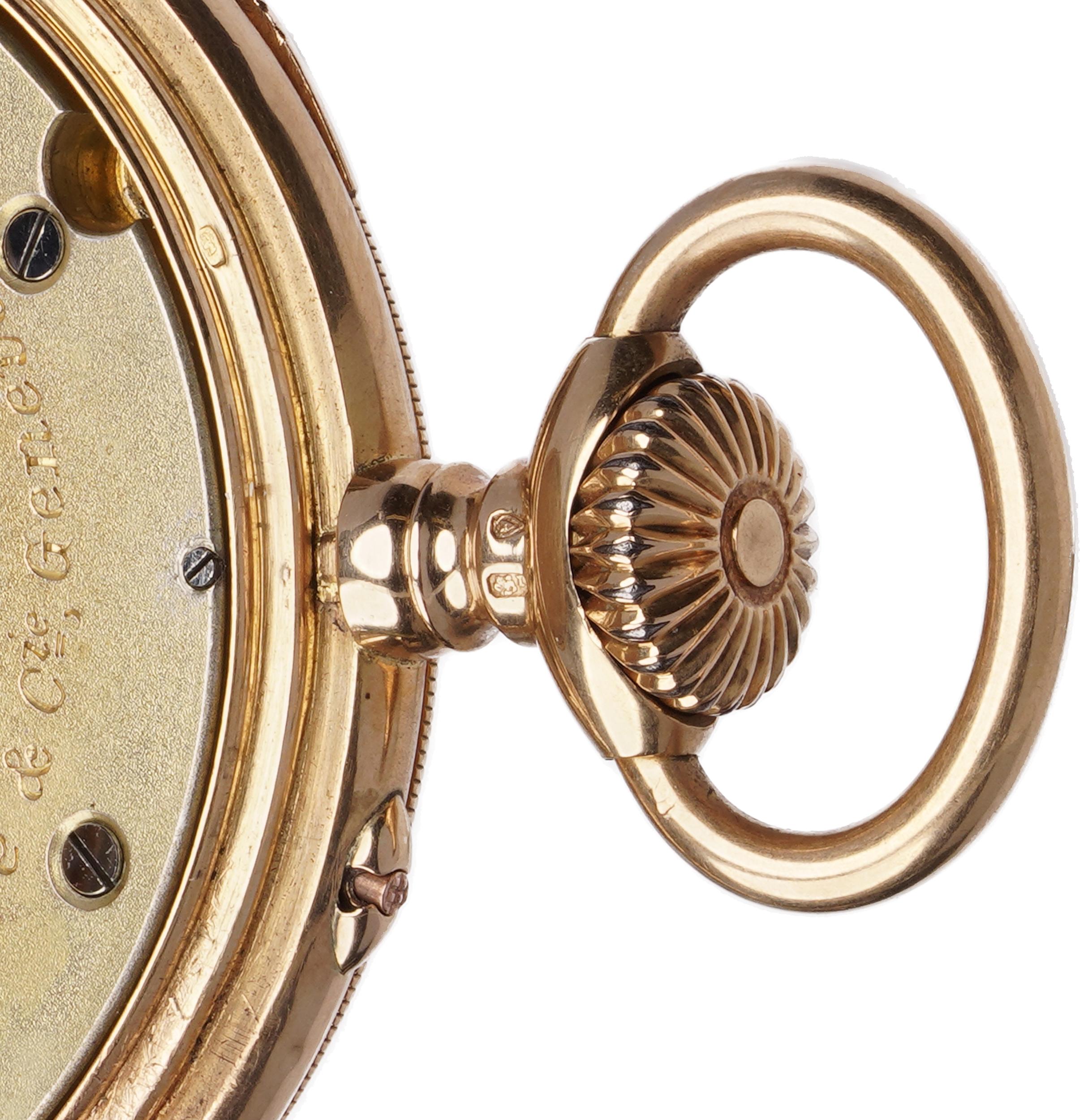 Patek Philippe & Co. 18kt Yellow Gold Pocket Watch with Minute Repeater In Good Condition For Sale In Braintree, GB