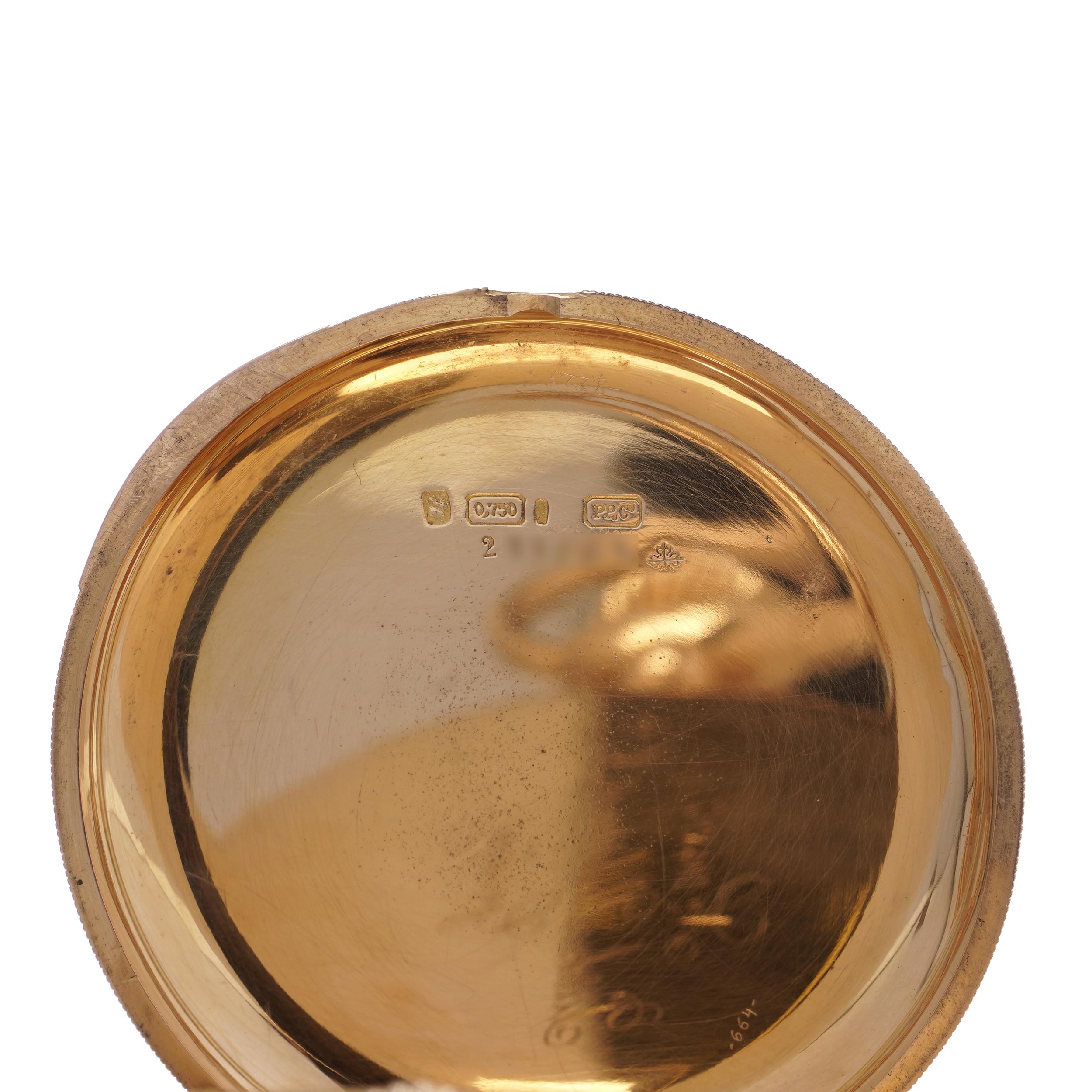 Patek Philippe & Co. 18kt Yellow Gold Pocket Watch with Minute Repeater For Sale 2