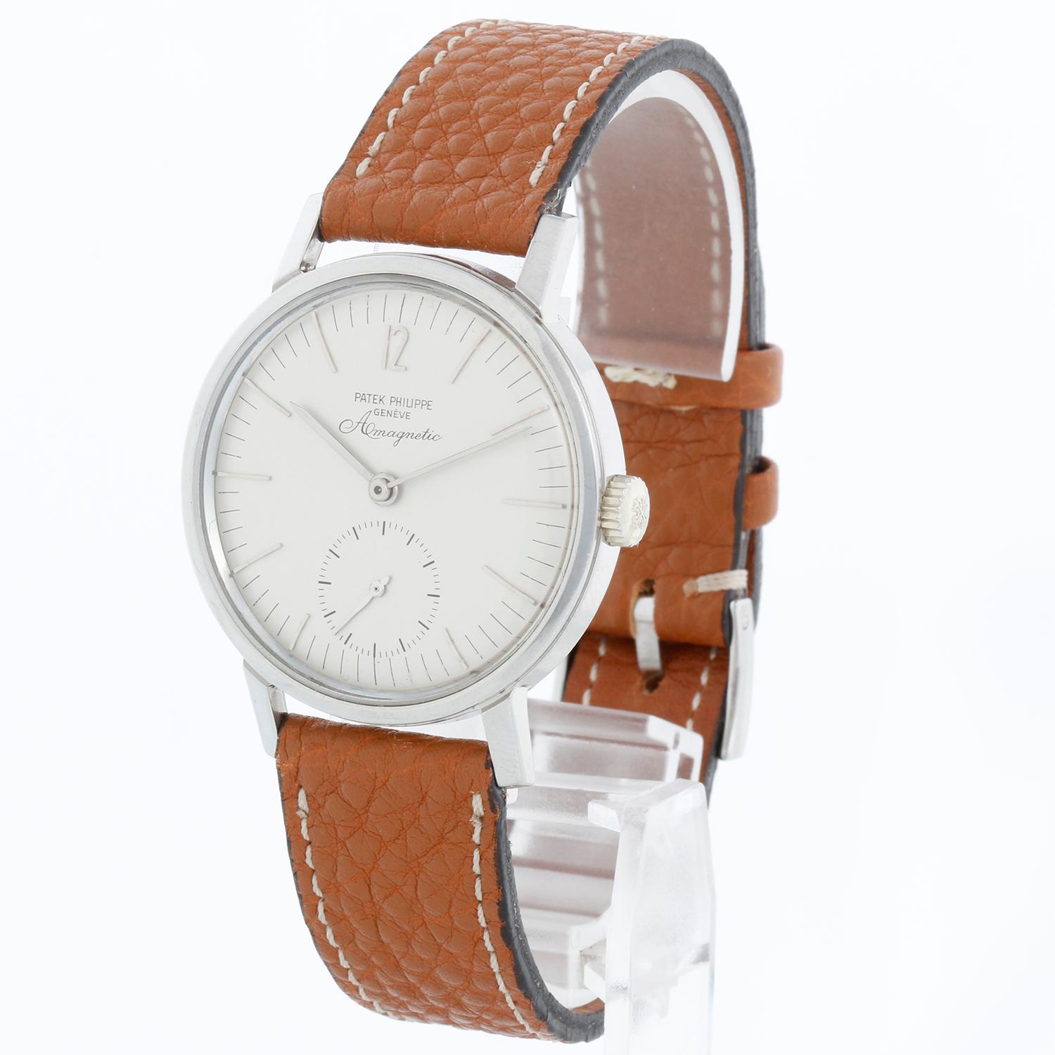 Patek Philippe & Co. Stainless Steel Ref 3417 ' Amagnetic ' Watch For Sale 3