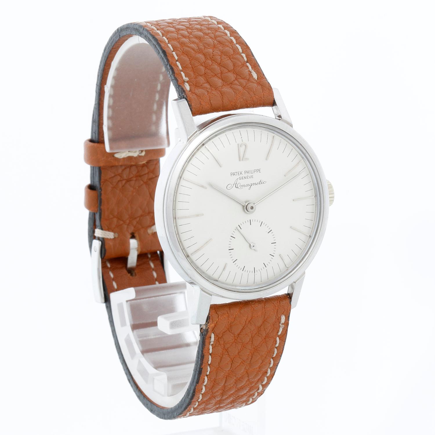 Patek Philippe & Co. Stainless Steel Ref 3417 ' Amagnetic ' Watch For Sale 4