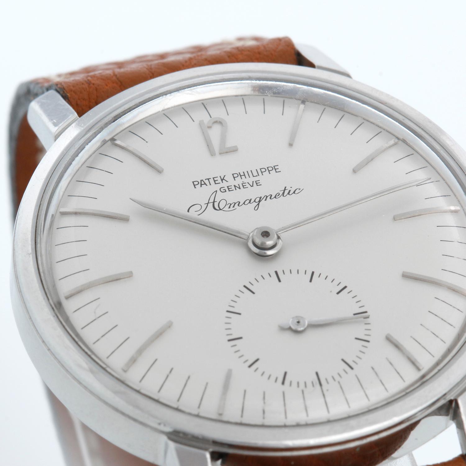 Patek Philippe & Co. Stainless Steel Ref 3417 ' Amagnetic ' Watch For Sale 8
