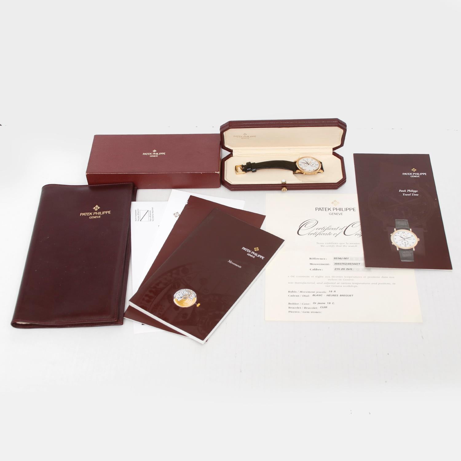 Patek Philippe & Co. Travel Time 18K Yellow Gold Ref 5034 J -010 In Good Condition In Dallas, TX