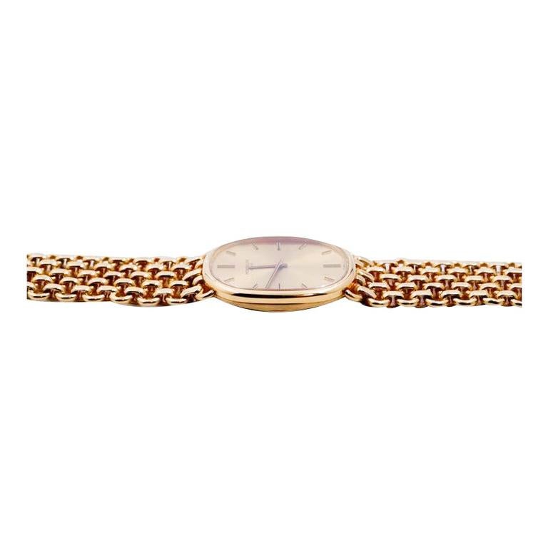 Women's or Men's Patek Philippe & Co. Yellow Gold Ellipse Bracelet Watch with Custom Bracelet For Sale