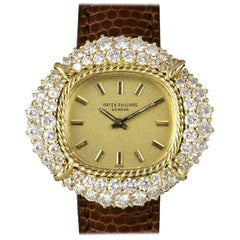 Vintage Patek Philippe Cocktail Ladies Gold Diamond Set 4277/1 Manual Wind Wristwatch