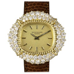 Retro Patek Philippe Cocktail Ladies Gold Diamond Set 4277/1 Manual Wind Wristwatch