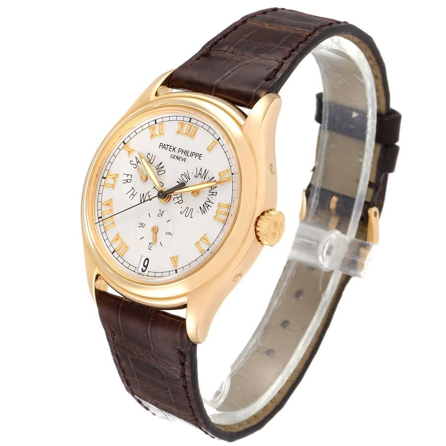 Patek Philippe Complicated Annual Calendar Yellow Gold Watch 5035 Box Papers In Good Condition For Sale In Atlanta, GA