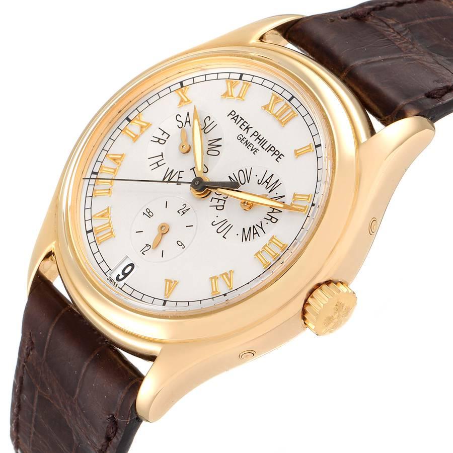 Men's Patek Philippe Complicated Annual Calendar Yellow Gold Watch 5035 Box Papers For Sale