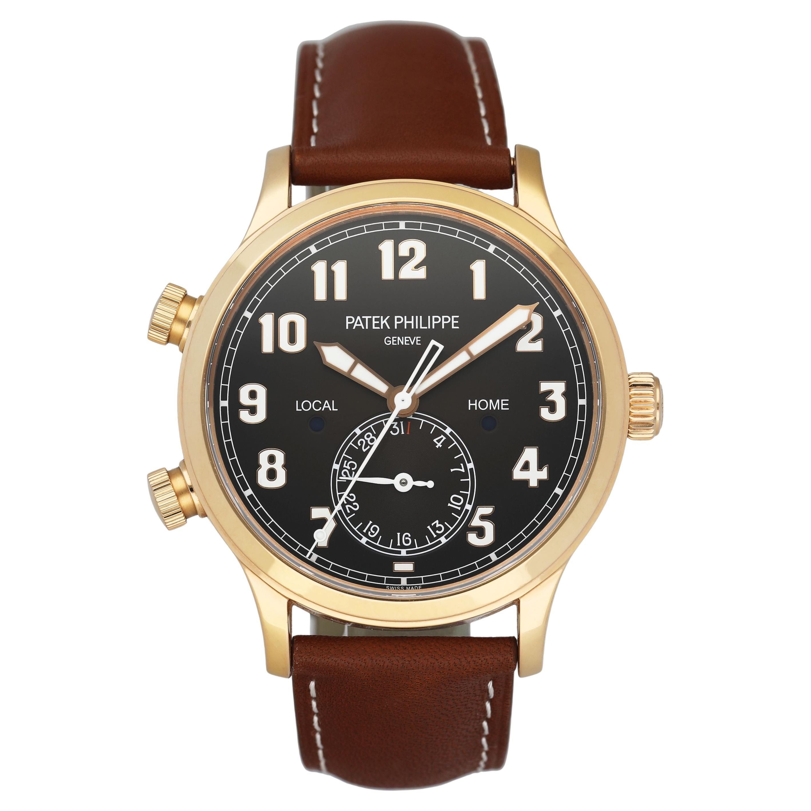 Patek Philippe Complication 5524R Calatrava Pilot Travel Time Watch Box Papers in vendita