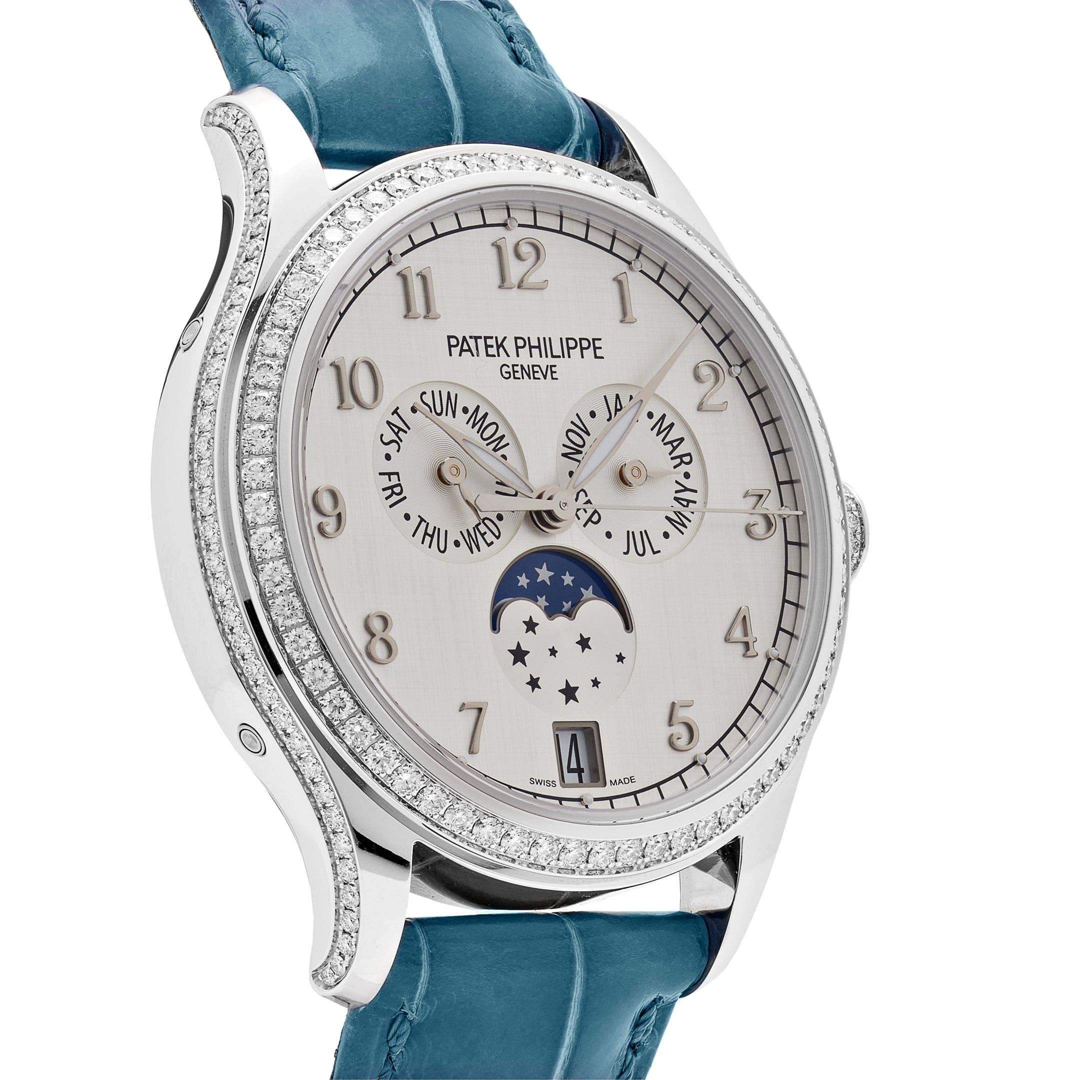 Women's Patek Philippe Complications 4947G-010 Annual Calendar White Gold Silver Dial For Sale
