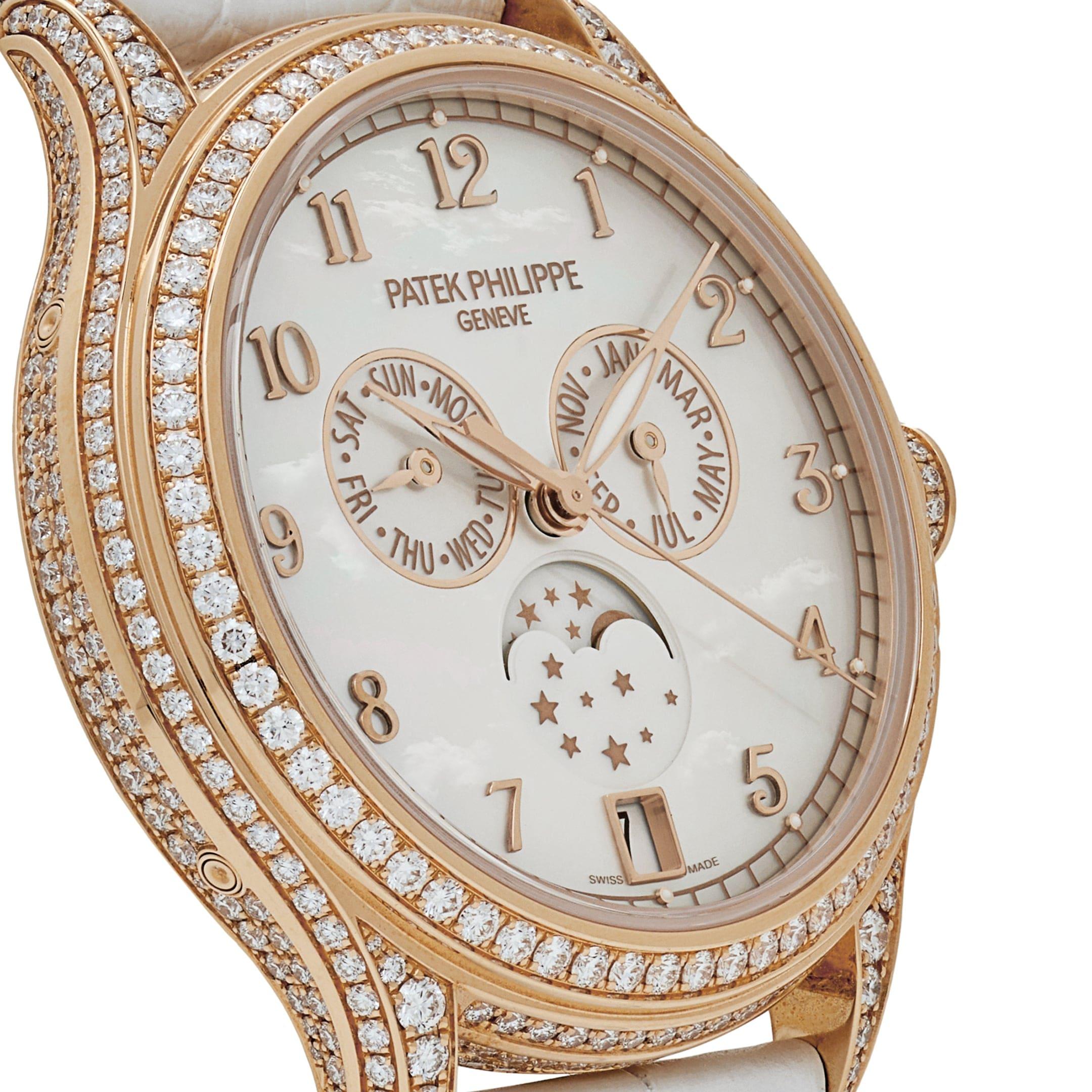 Round Cut Patek Philippe Complications 4948R-001 Annual Calendar Moon Phases Rose Gold For Sale