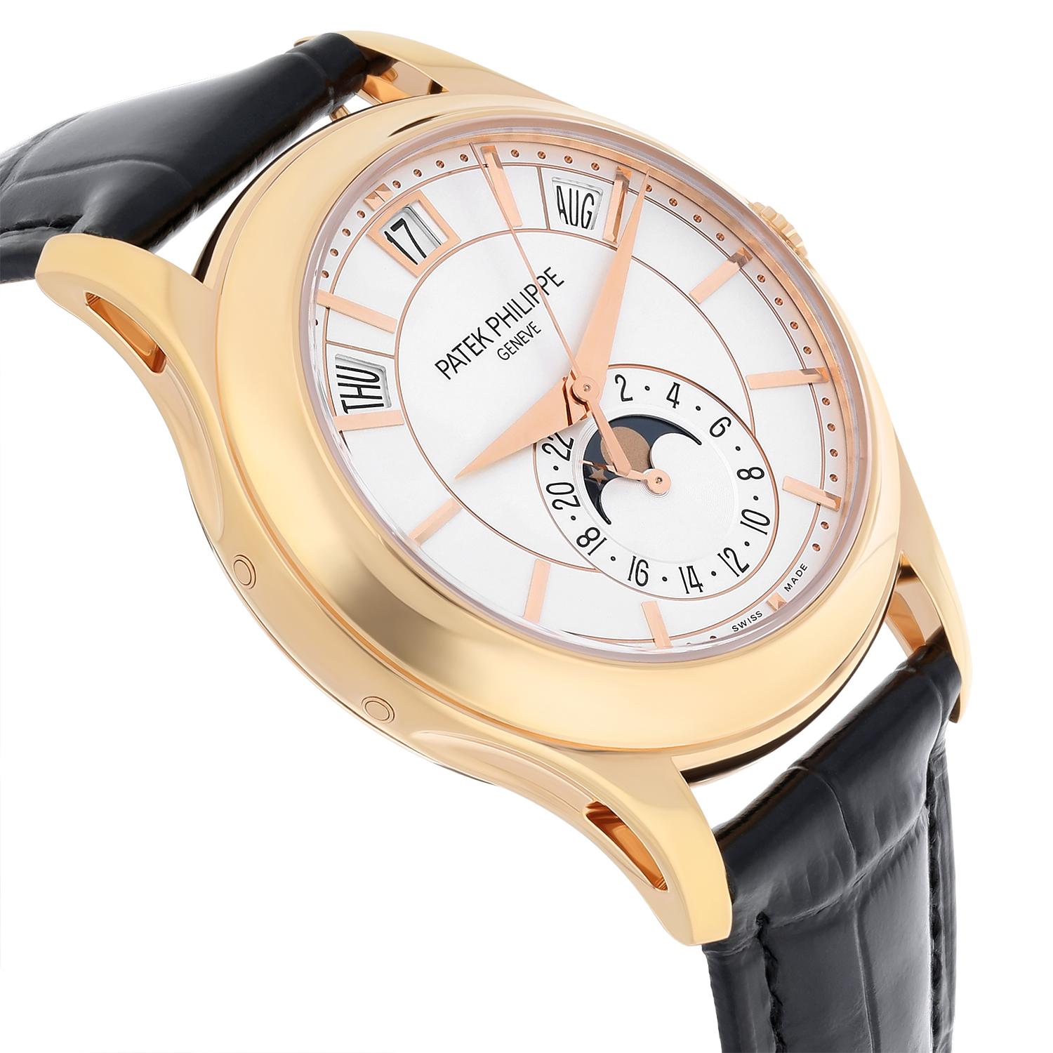 Patek Philippe Complications 5205R Rose Gold Silver Dial Mens Watch Complete For Sale 1