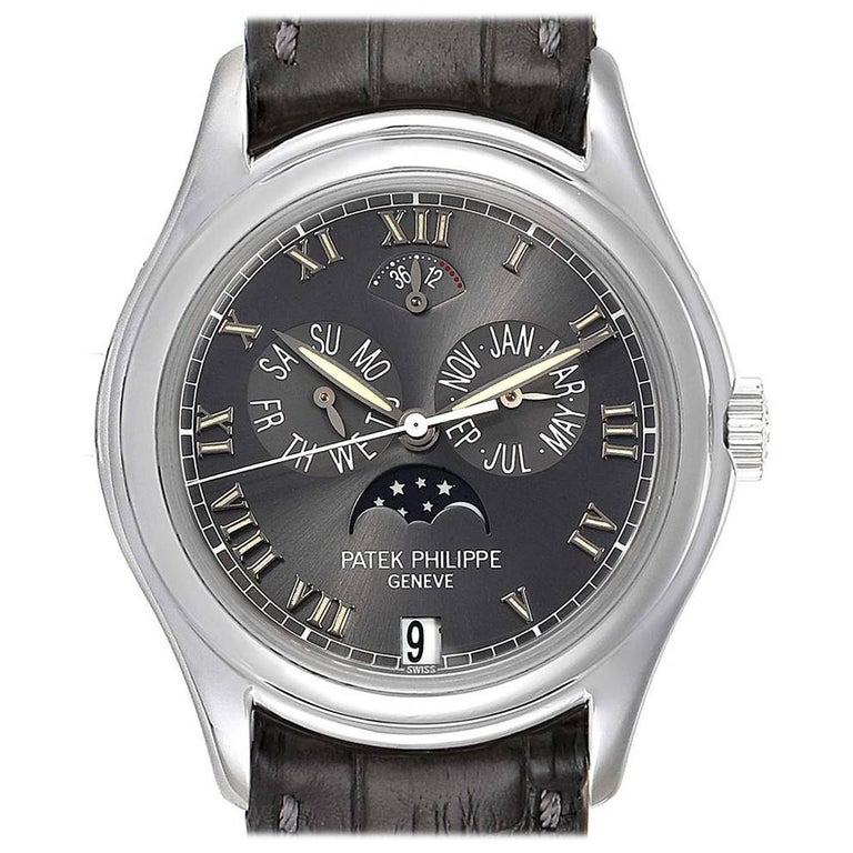 Patek Philippe Complications Annual Calendar Moonphase Platinum Watch