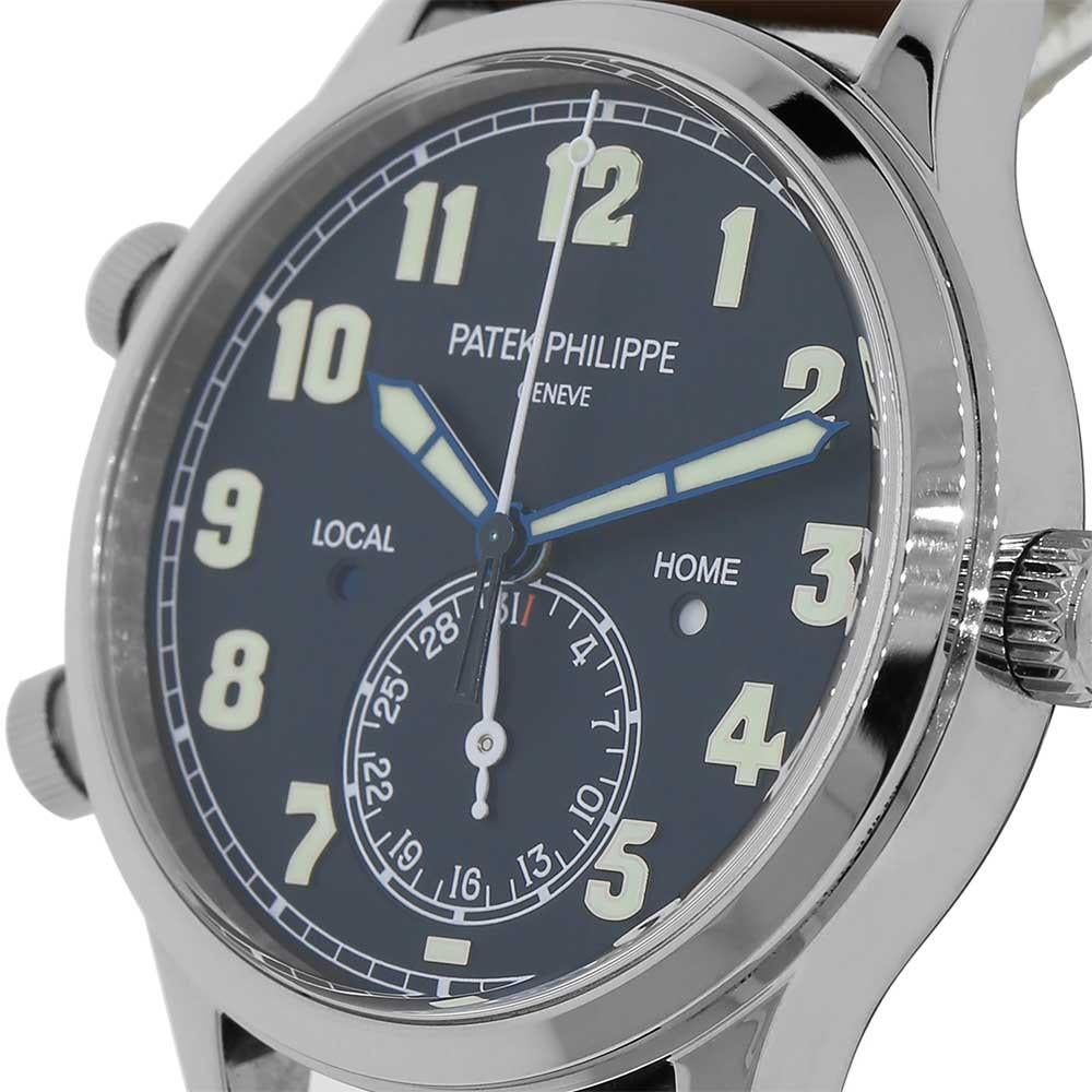 Contemporary Patek Philippe Complications Calatrava Pilot White Gold Watch 5524G-001