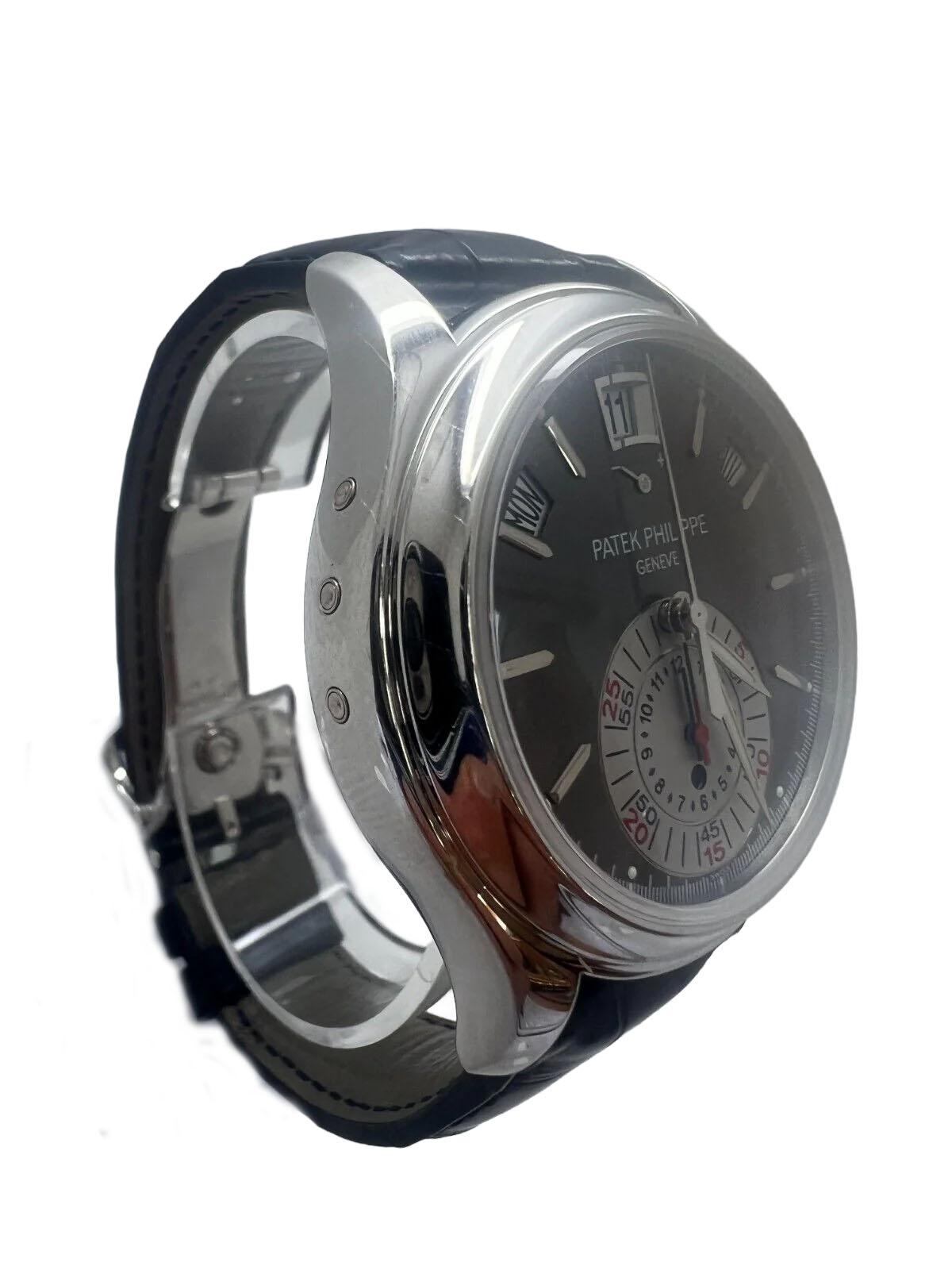 Stile impero Patek Philippe Calendario Complicazioni Chrono Auto Platinum Orologio Uomo 5960P-001 in vendita