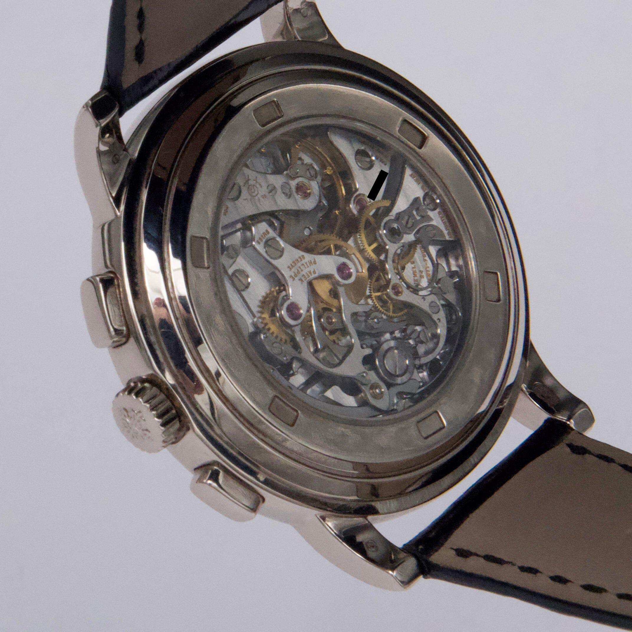 Patek Philippe Komplikationen Chronograph 5070G Silber Zifferblatt Herrenuhr Box Papiere im Angebot 5