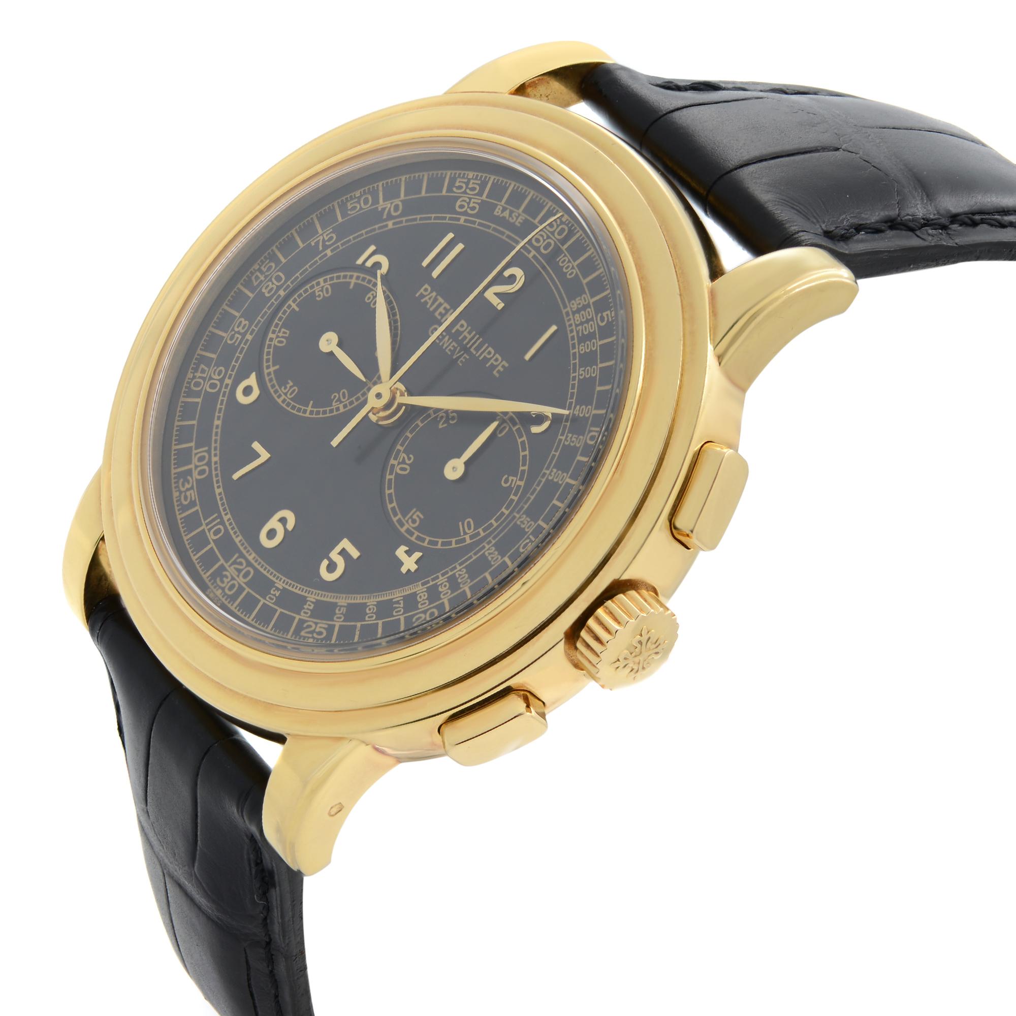 Patek Philippe Complications Chronograph Yellow Gold Hand Wind Watch 5070J-001 In Excellent Condition In New York, NY