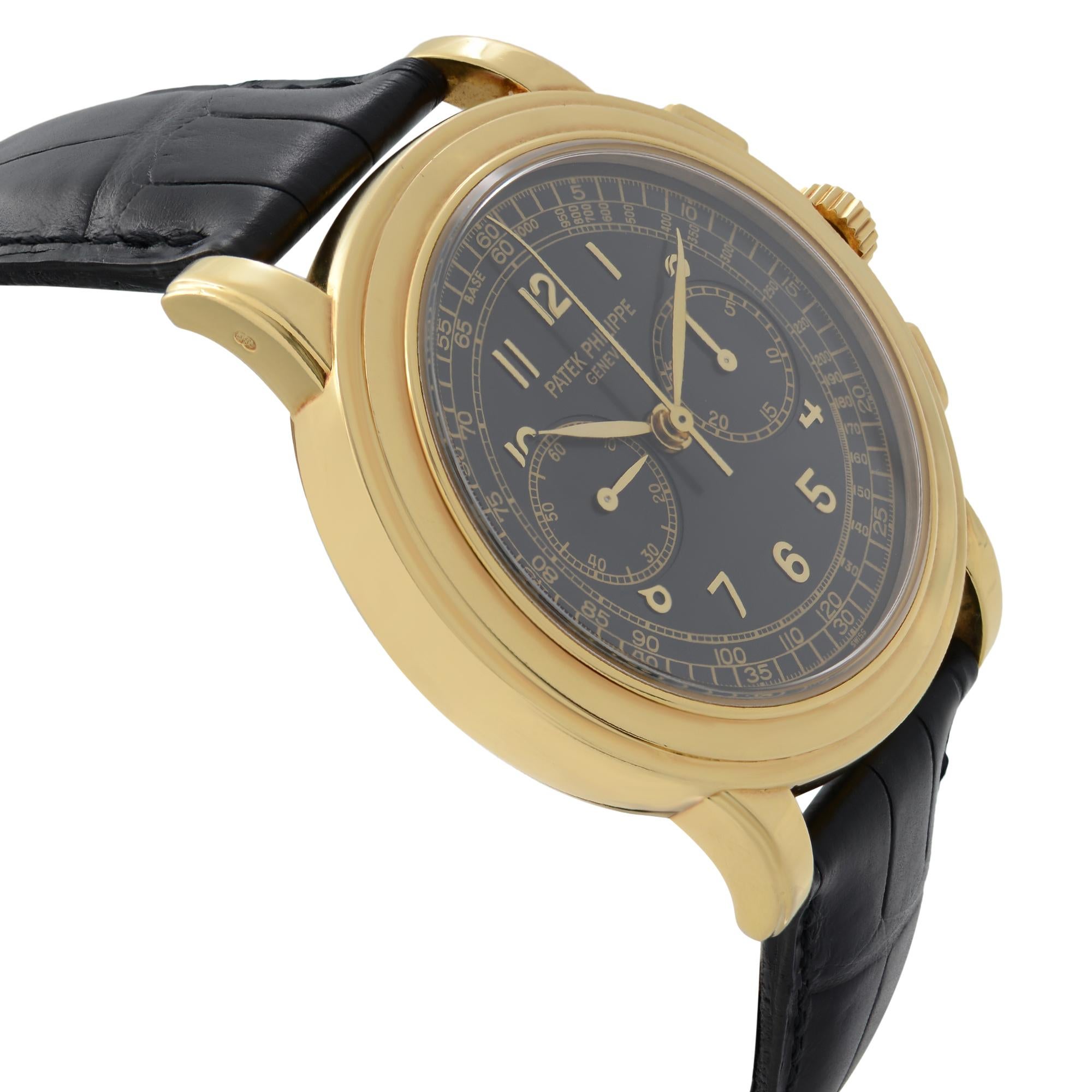 Men's Patek Philippe Complications Chronograph Yellow Gold Hand Wind Watch 5070J-001