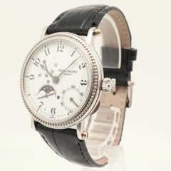 Patek Philippe Complications Moonphase Platinum 35.5mm White Dial Watch 5015P