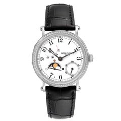 Patek Philippe Complications Moonphase Platinum Mens Watch 5015 Box Papers