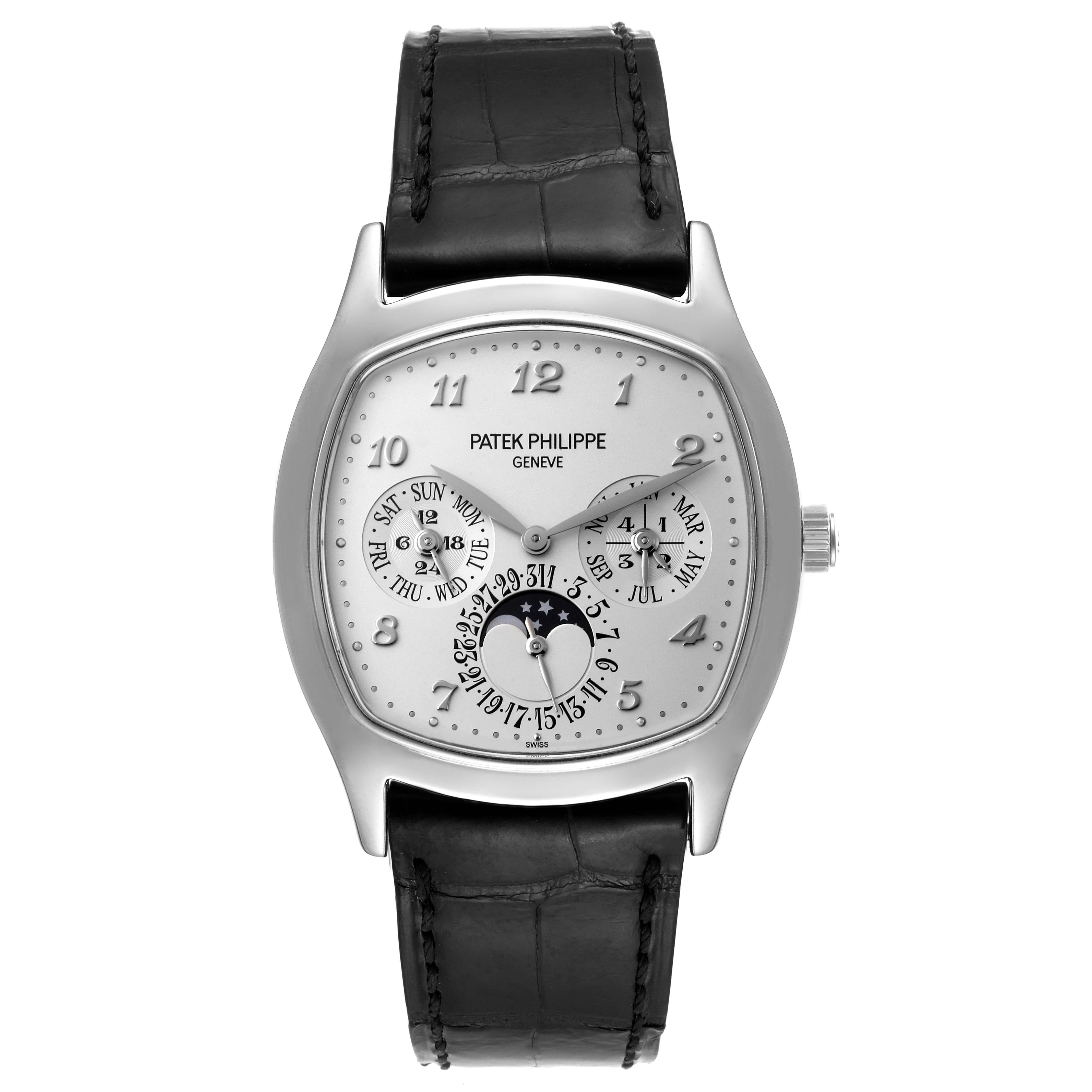 Patek Philippe Complications Perpetual Calendar White Gold Watch 5940 Box Papers In Excellent Condition In Atlanta, GA