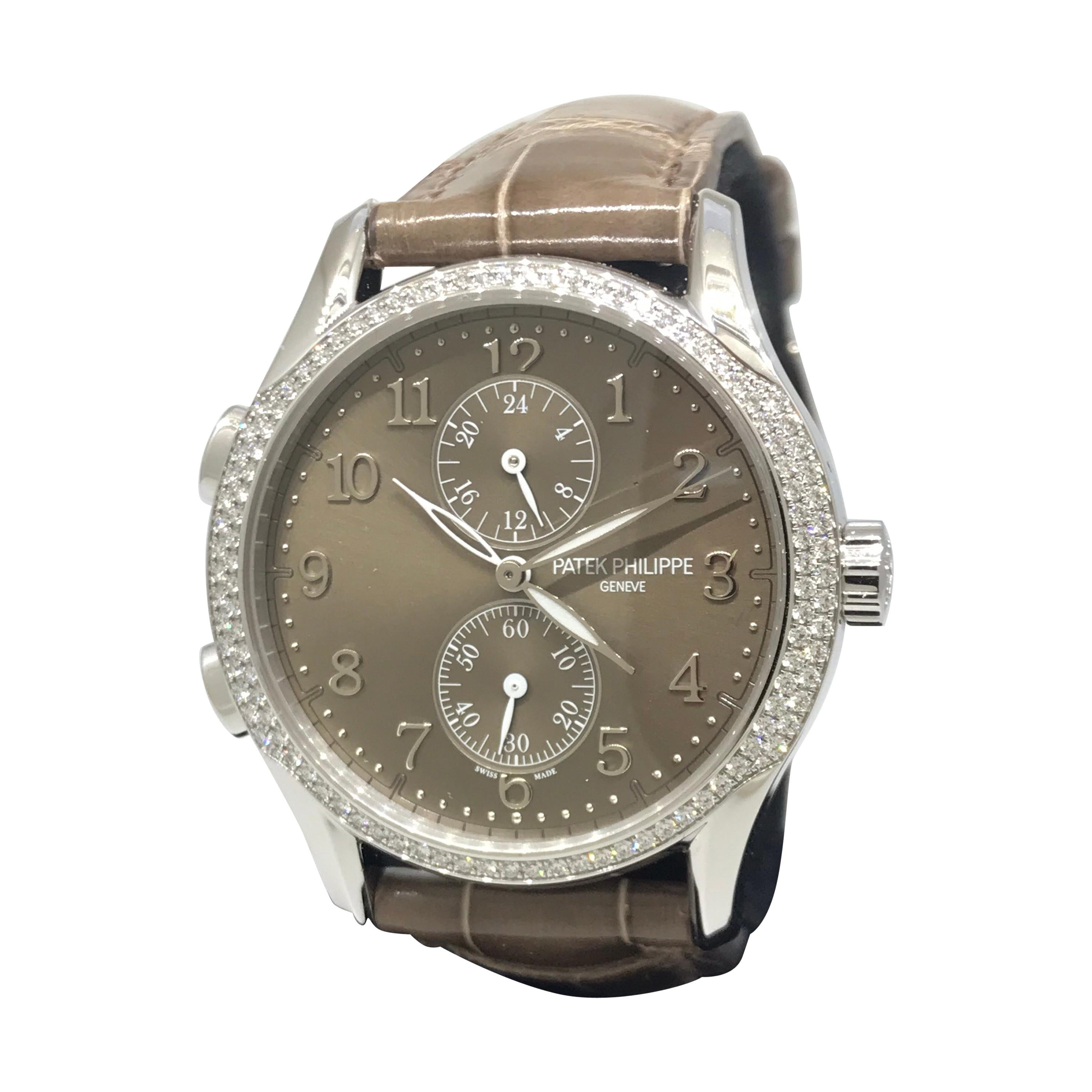Patek Philippe Complications White Gold Diamond Bezel Ladies Watch 7134G--001 For Sale