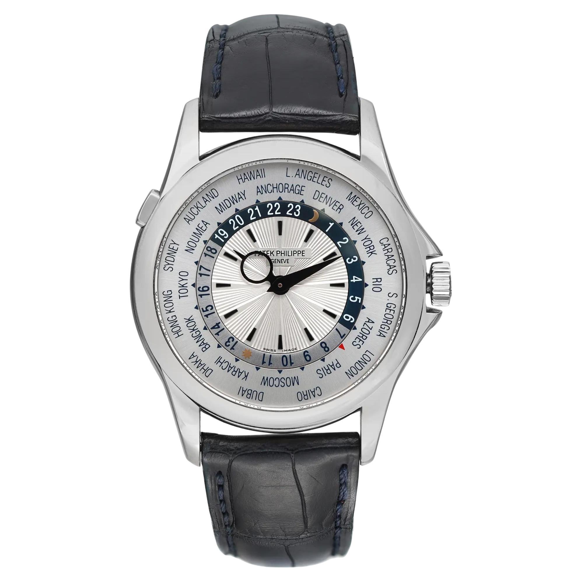 Patek Philippe Complications World Time 18k White Gold Silver Dial 5130G-001