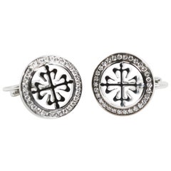 Patek Philippe Cufflink Diamond 18 Karat White Gold