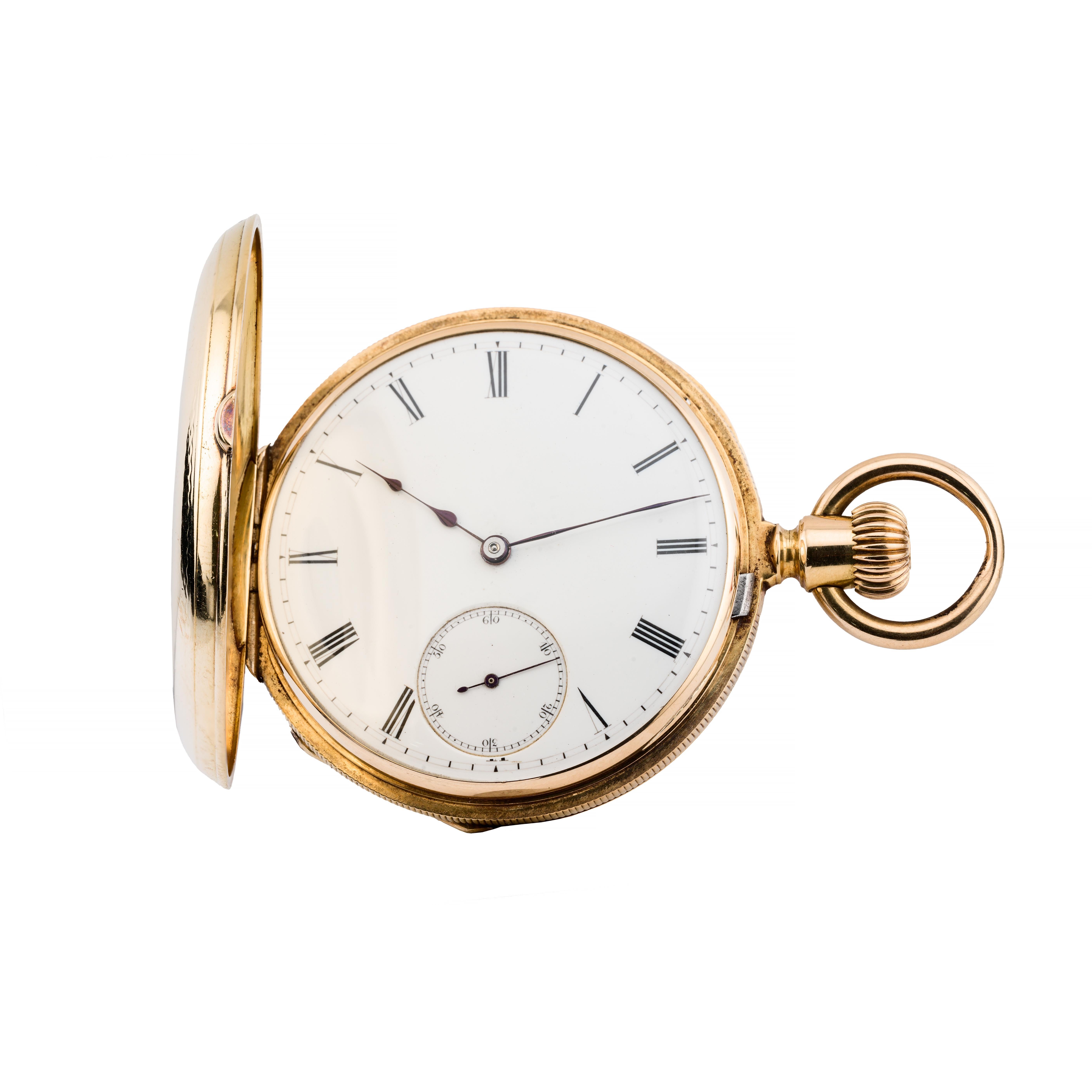 Patek Philippe Demi Hunter Pocket Watch in 18 Karat Yellow Gold In Excellent Condition For Sale In Boston, MA