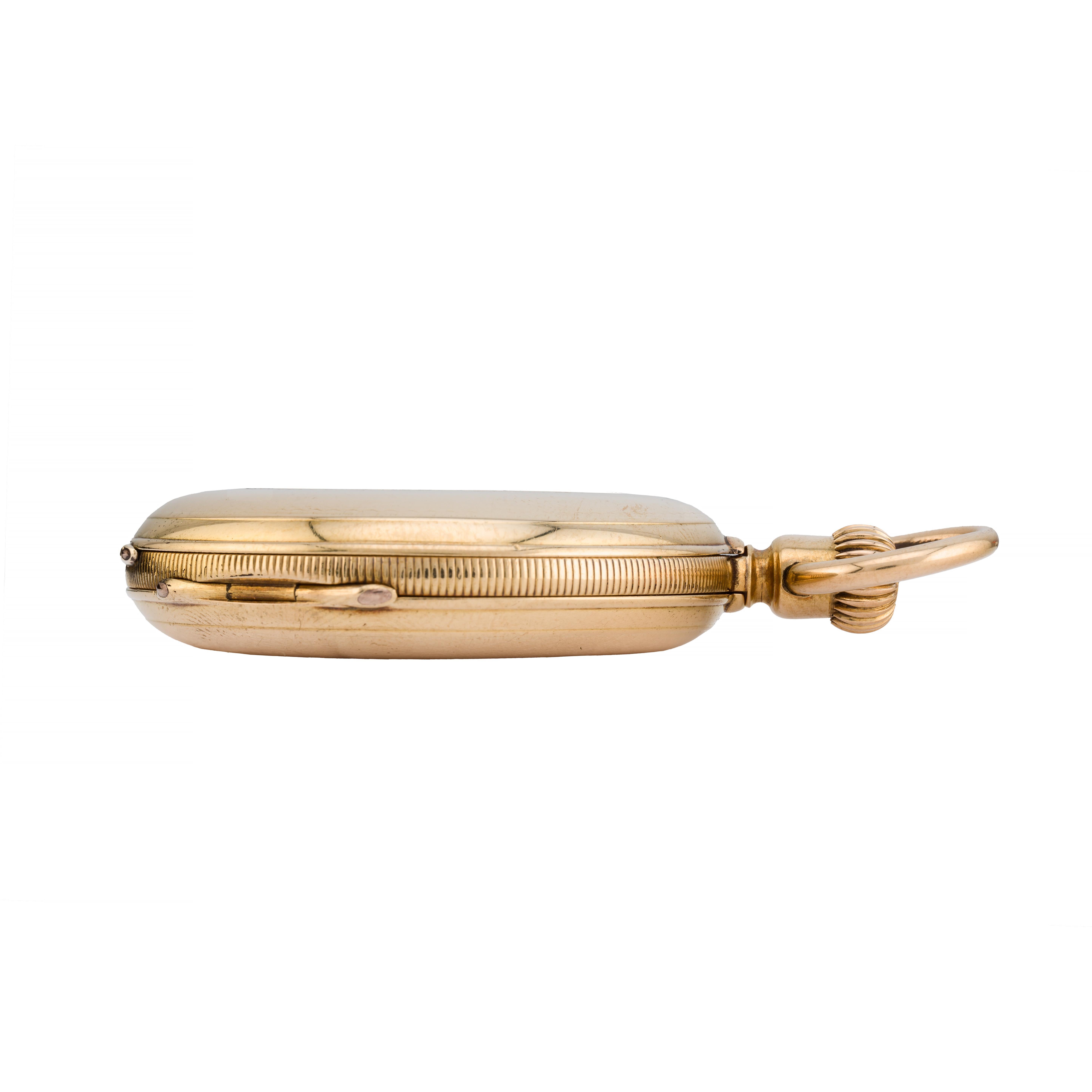 Women's or Men's Patek Philippe Demi Hunter Pocket Watch in 18 Karat Yellow Gold For Sale
