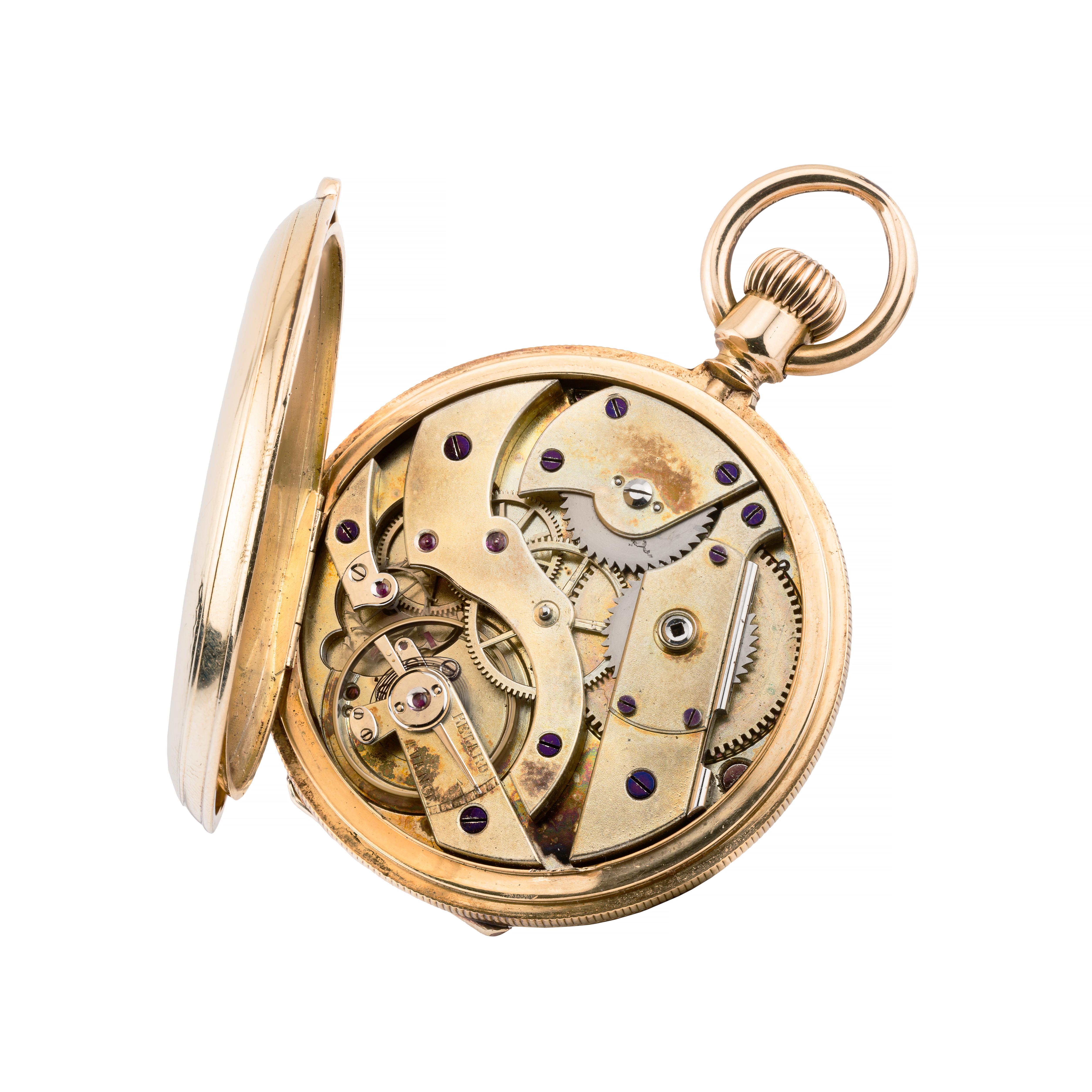 Patek Philippe Demi Hunter Pocket Watch in 18 Karat Yellow Gold For Sale 2
