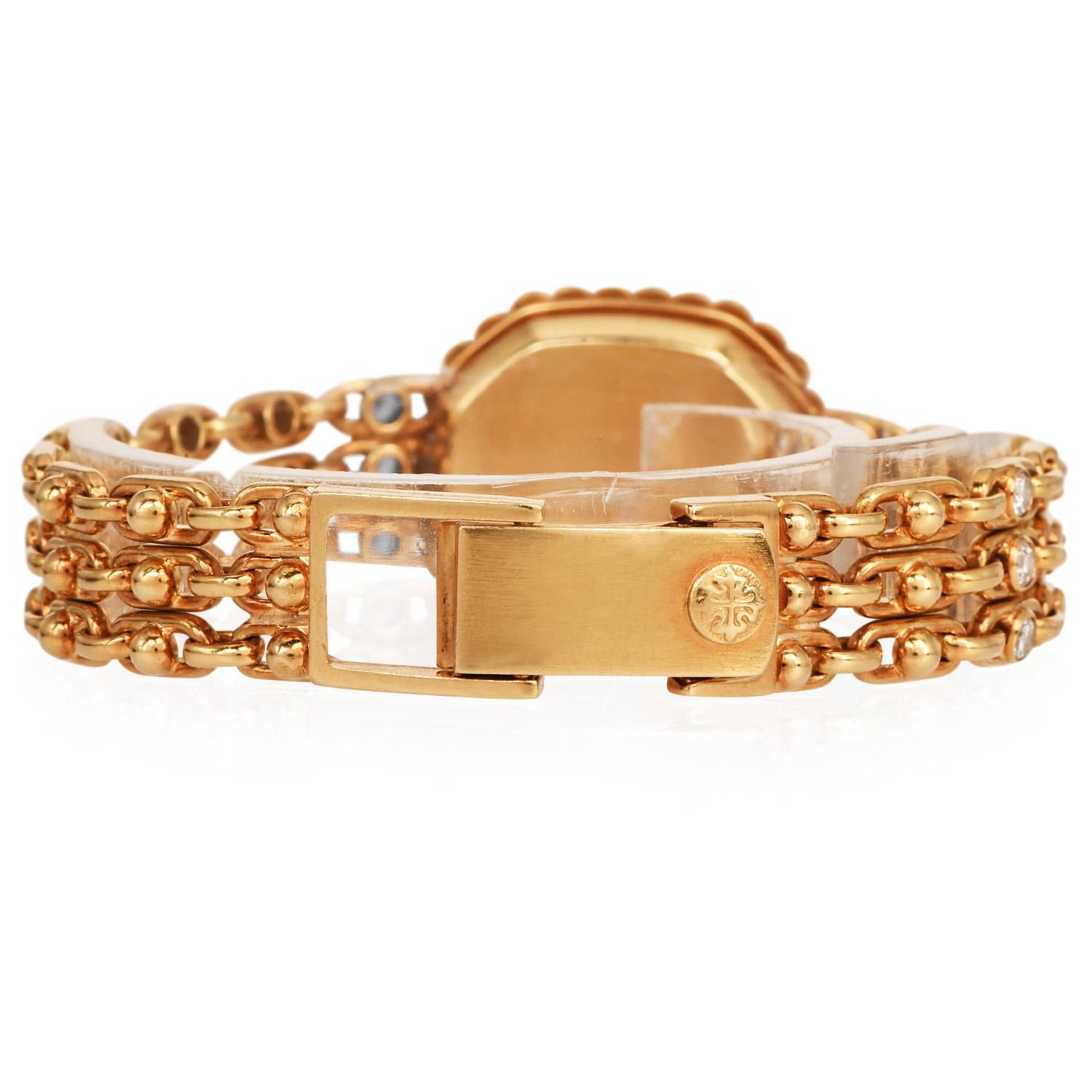 Women's Patek Philippe diamond Bracelet 18K Gold Ladies Mechanical Watch