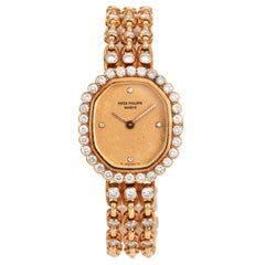 Vintage Patek Philippe diamond Bracelet 18K Gold Ladies Mechanical Watch