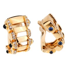 Patek Philippe Diamond Sapphire Rose Gold Diamond Earrings